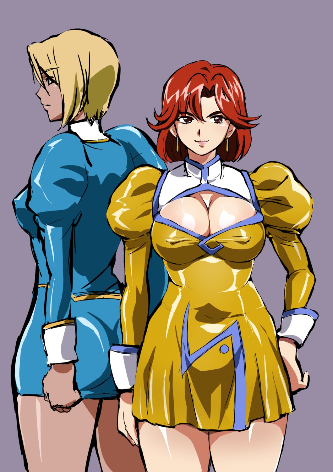 agent_aika, aika_(series), ass, bianca_(agent_aika), blue_delmo, erect_nipples, golden_delmo, mamesi_(suhk8583)