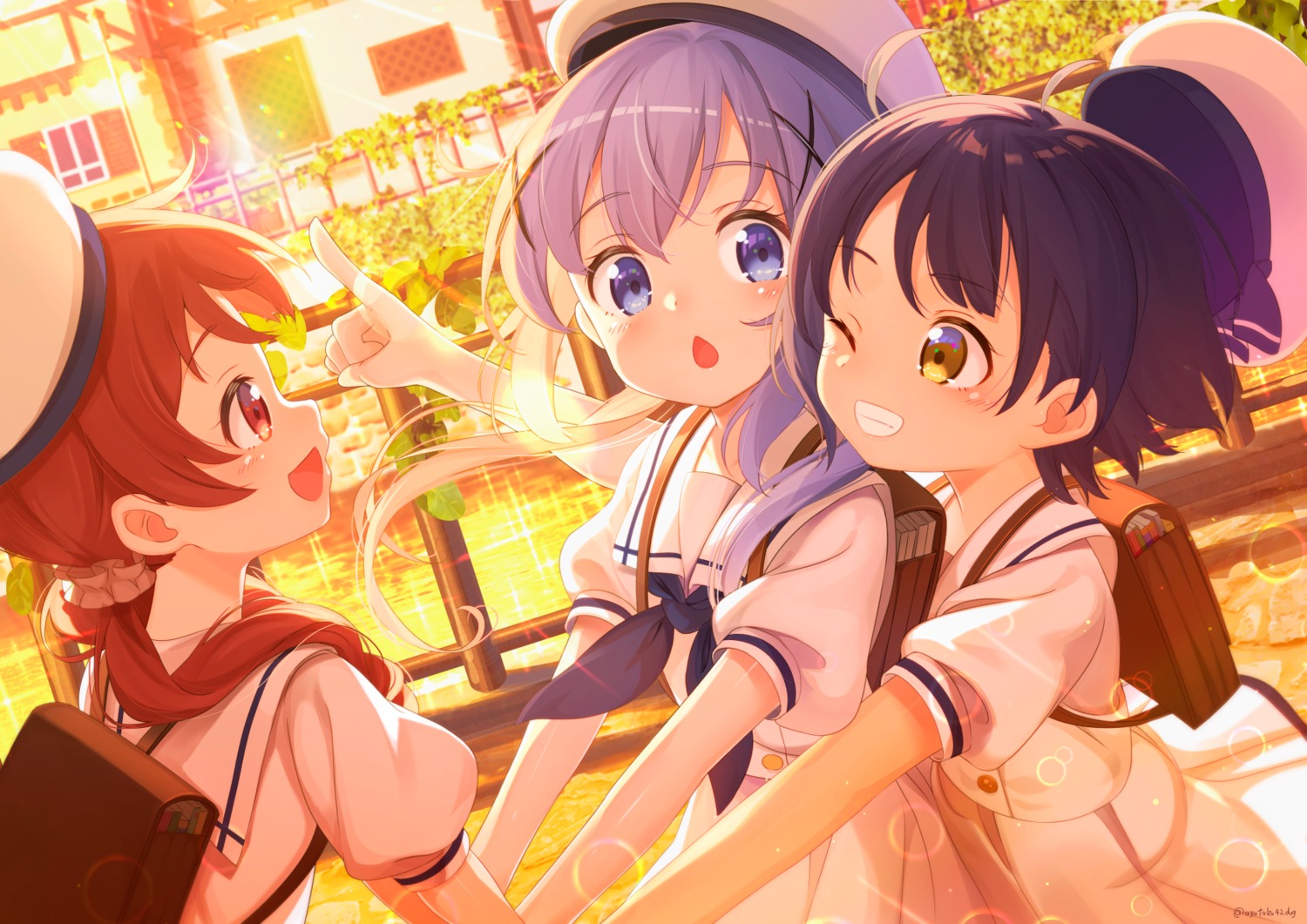 ayataka, gochuumon_wa_usagi_desu_ka?, jouga_maya, kafuu_chino, natsu_megumi, seifuku