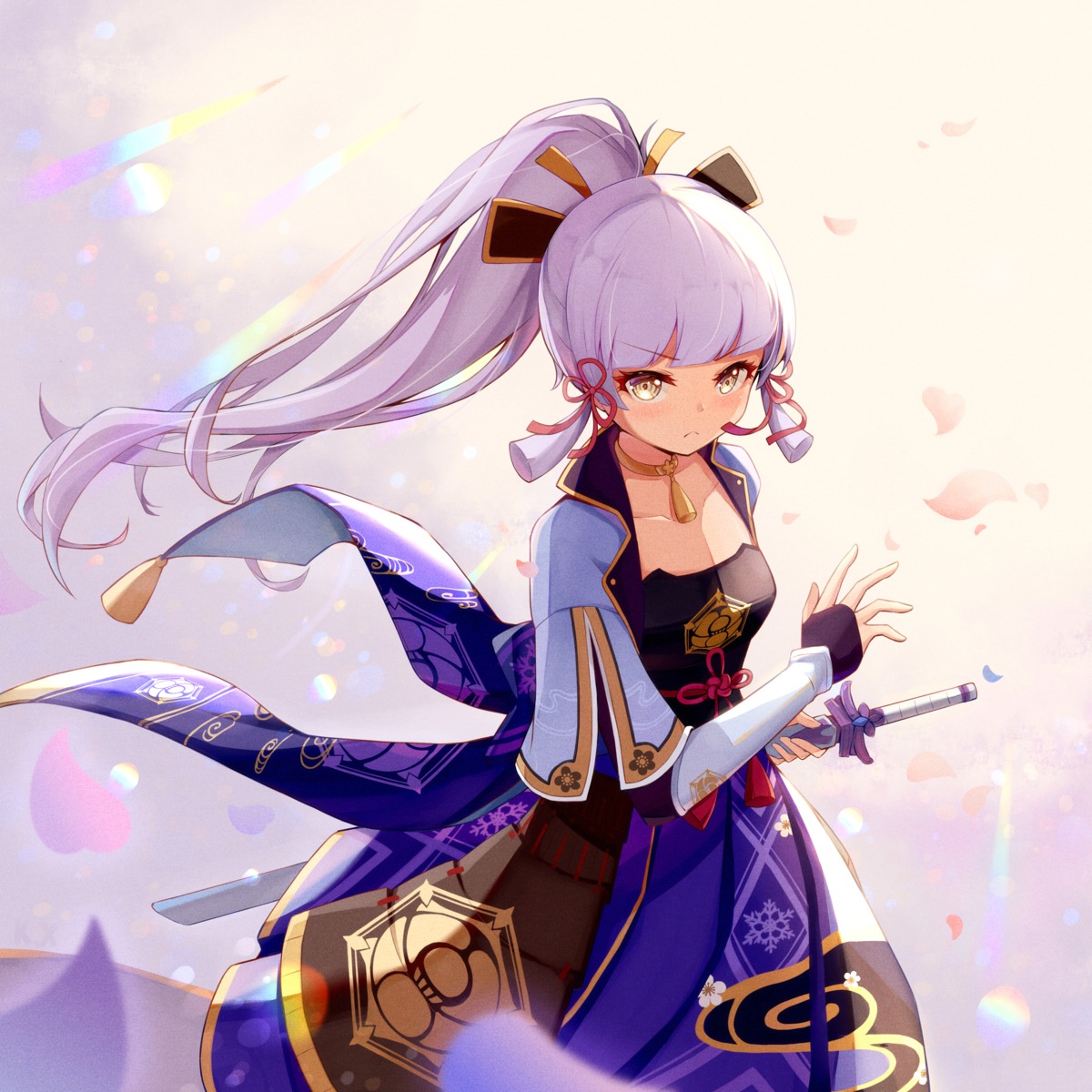 armor, genshin_impact, japanese_clothes, kamisato_ayaka, sword, youmi_kong_xiang