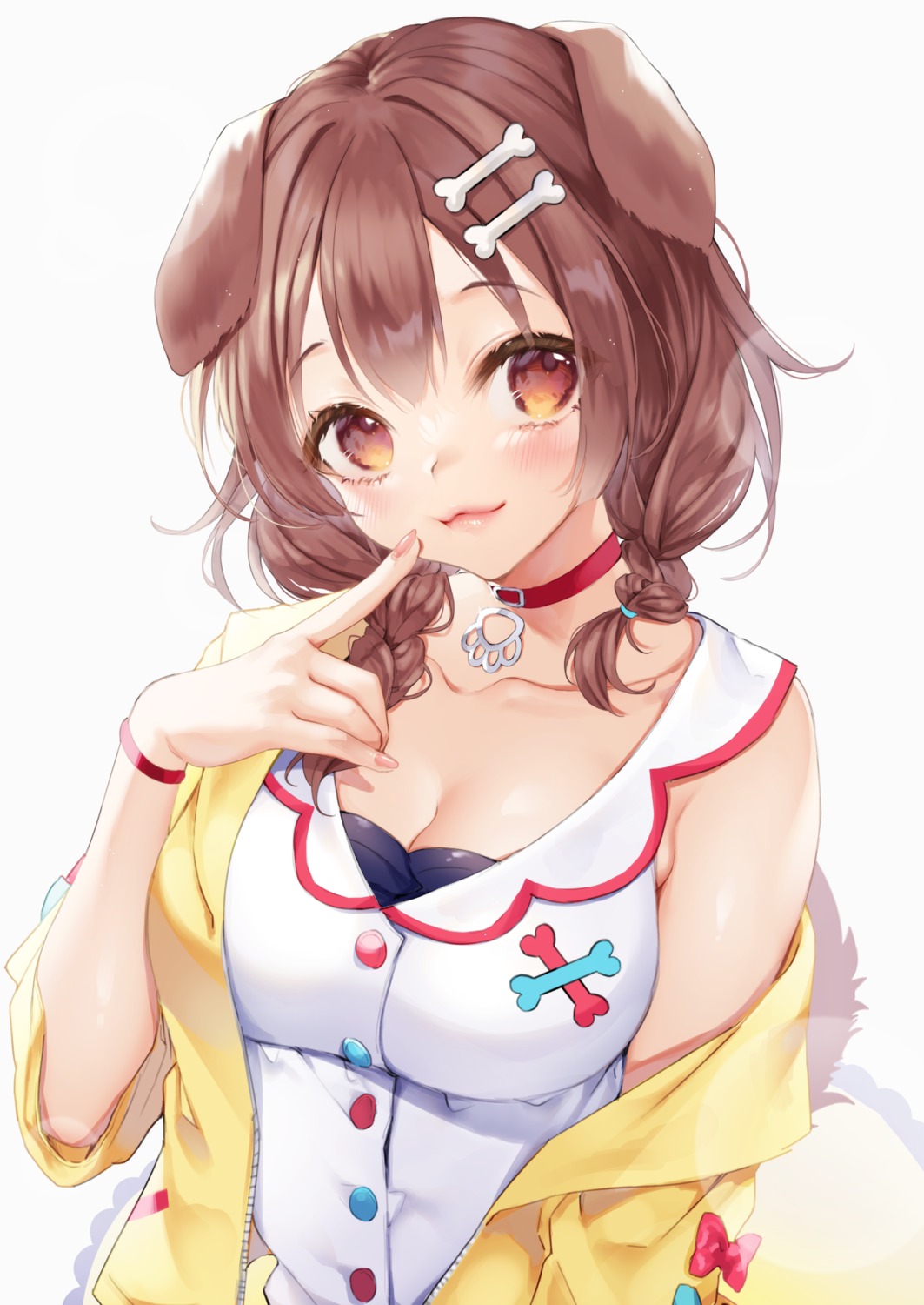 animal_ears, cleavage, hololive, hololive_gamers, inugami_korone, inumimi, mugika