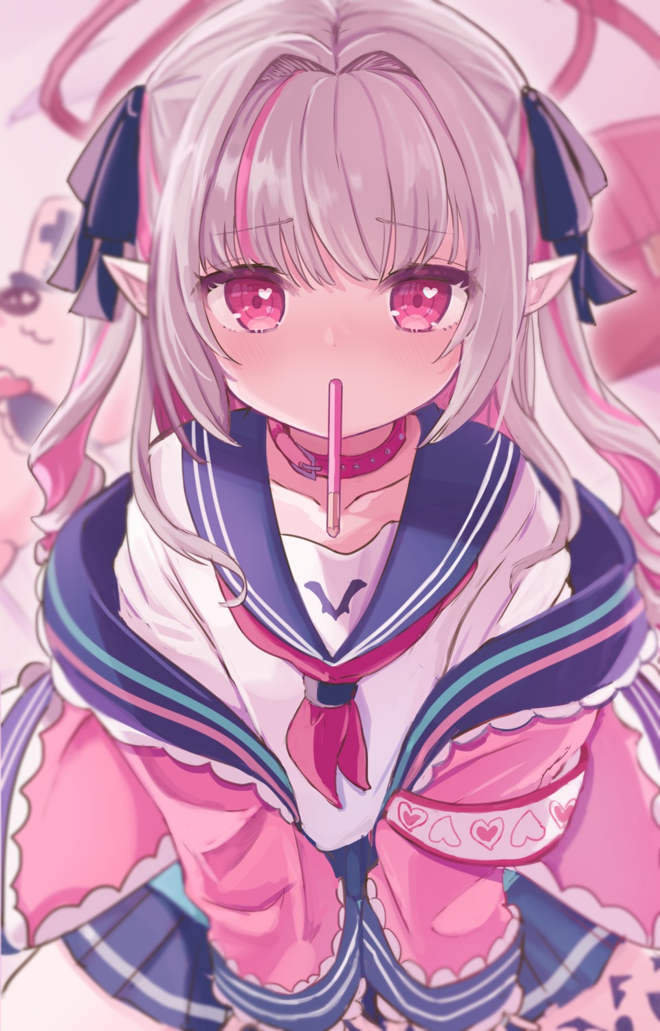 karunabaru, makaino_ririmu, nijisanji, nijisanji_gamers, pointy_ears, seifuku