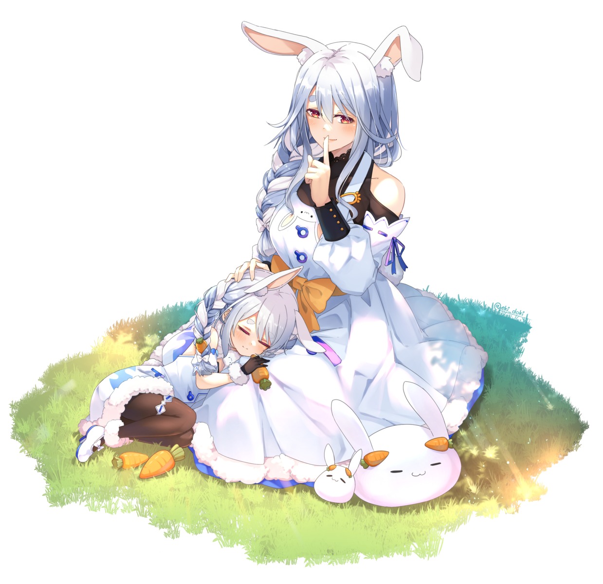 animal_ears, bunny_ears, eki_doki, hololive, pantyhose, pekomama, usada_pekora