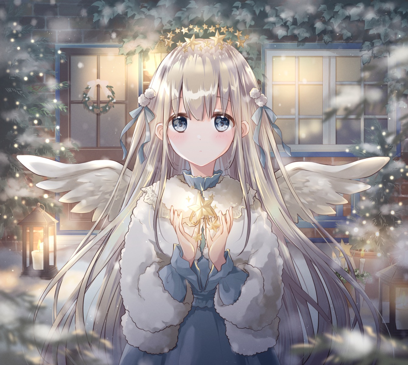 angel, christmas, dress, hoshiibara_mato, wings