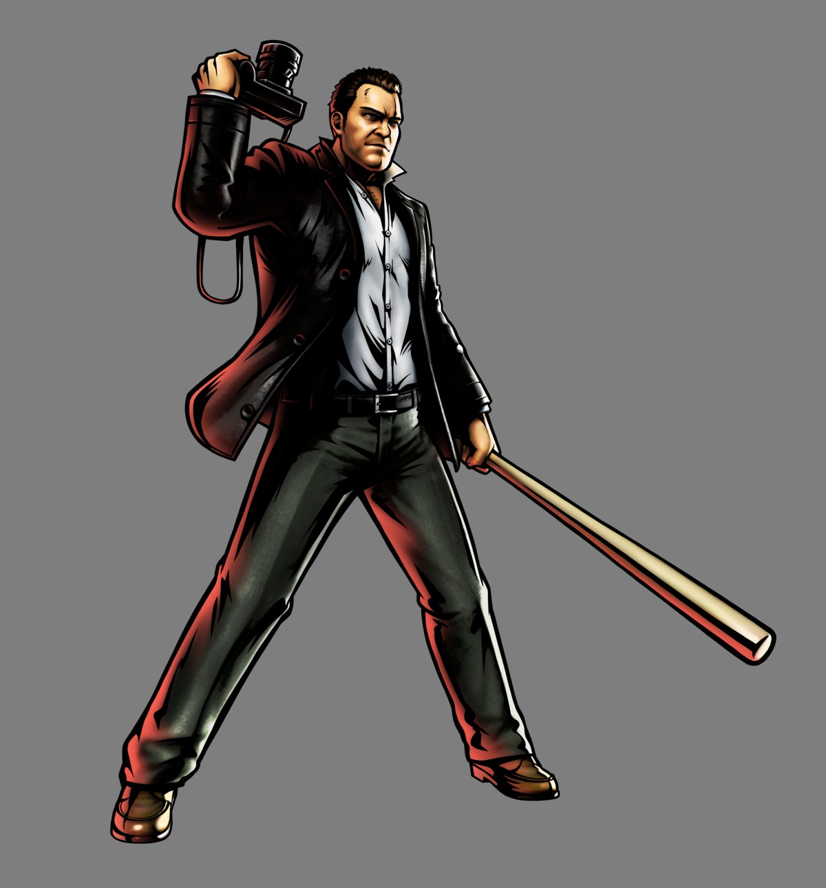 baseball, dead_rising, frank_west, male, marvel_vs_capcom, marvel_vs_capcom_3, transparent_png, ultimate_marvel_vs_capcom_3, weapon