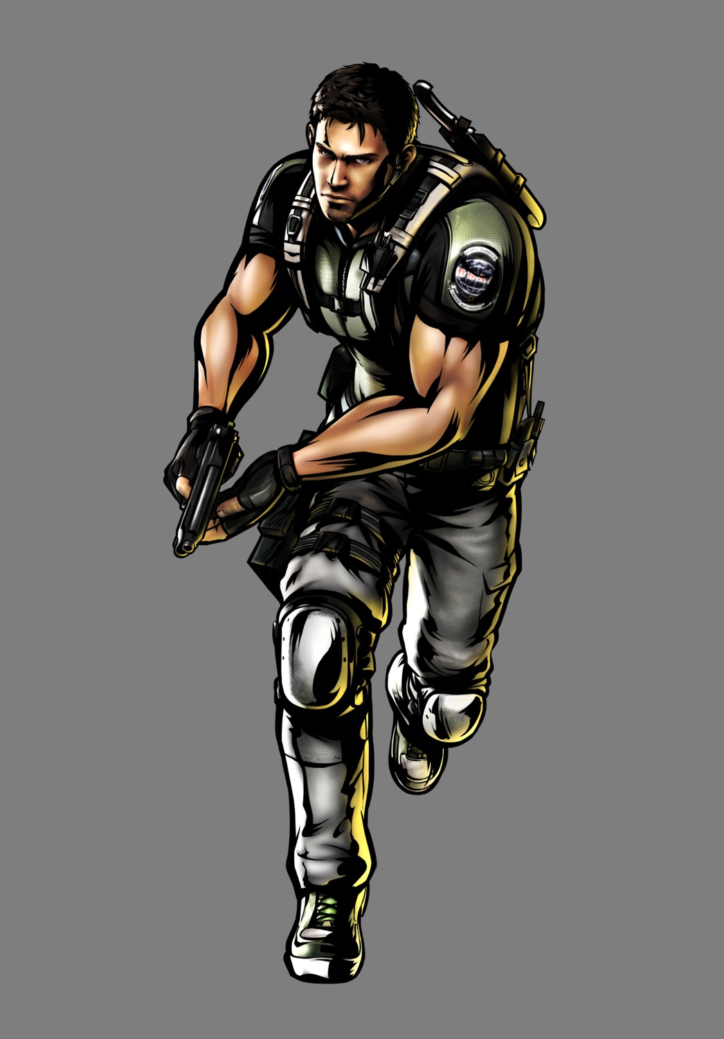 capcom, chris_redfield, gun, male, marvel_vs_capcom_3, resident_evil, ultimate_marvel_vs_capcom_3, uniform