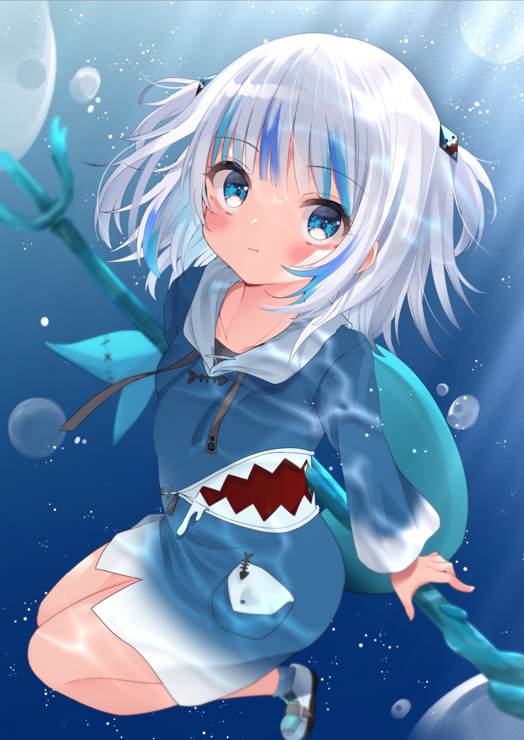 agaki_anko, gawr_gura, hololive, hololive_english, tail, weapon