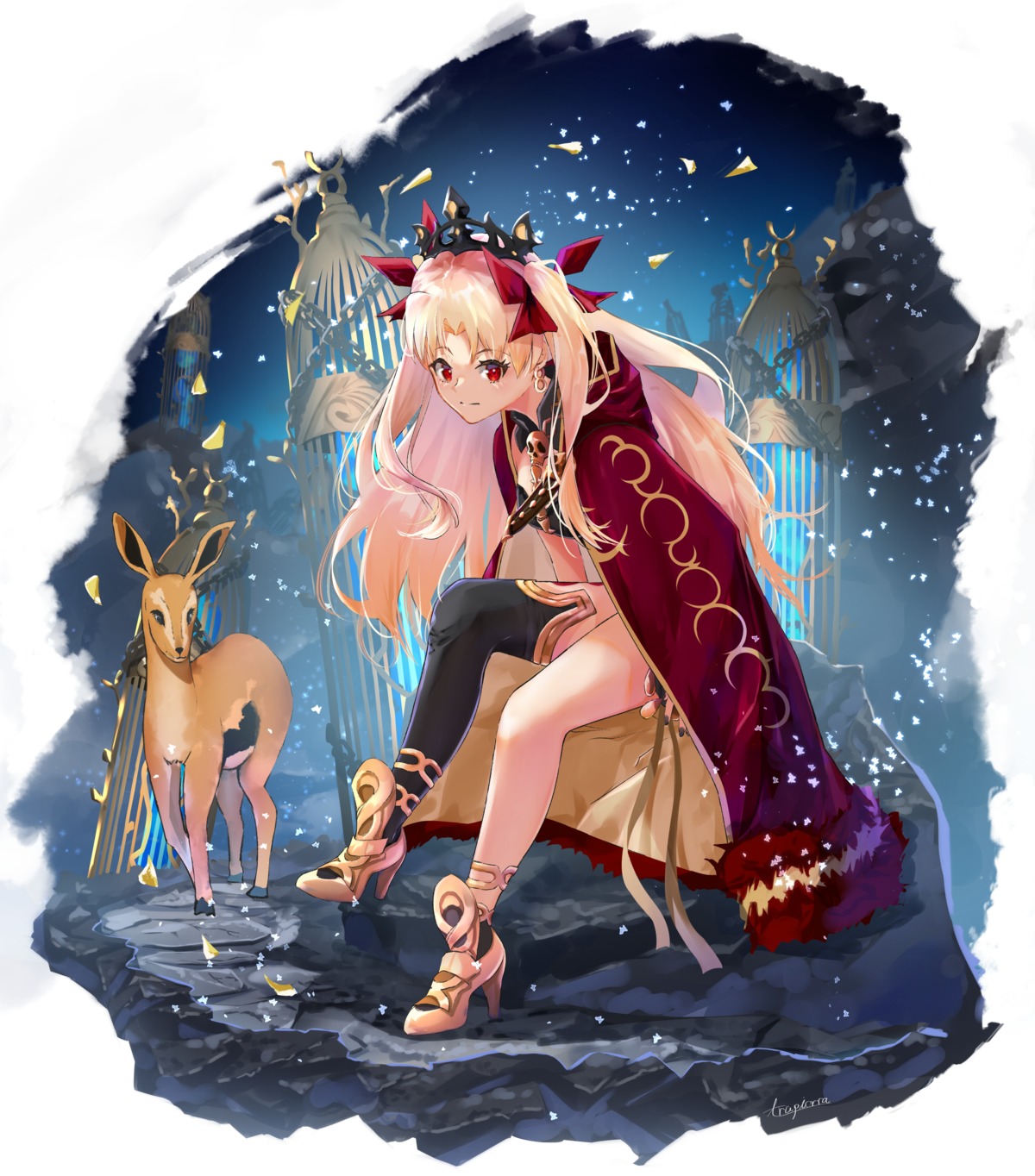 bikini_armor, ereshkigal_(fate), fate/grand_order, heels, thighhighs, trapiorra