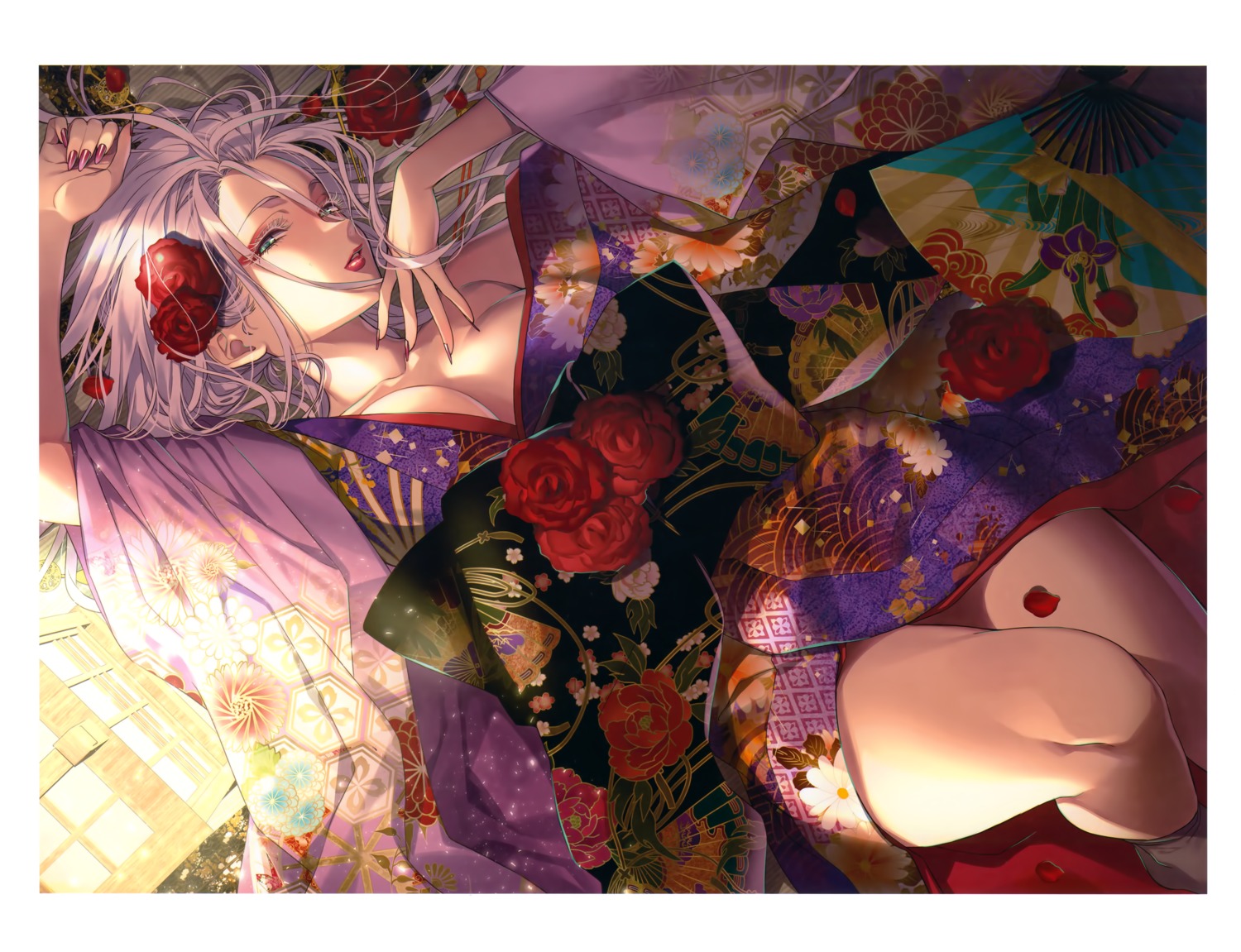 cleavage, kimono, oda_suzuka