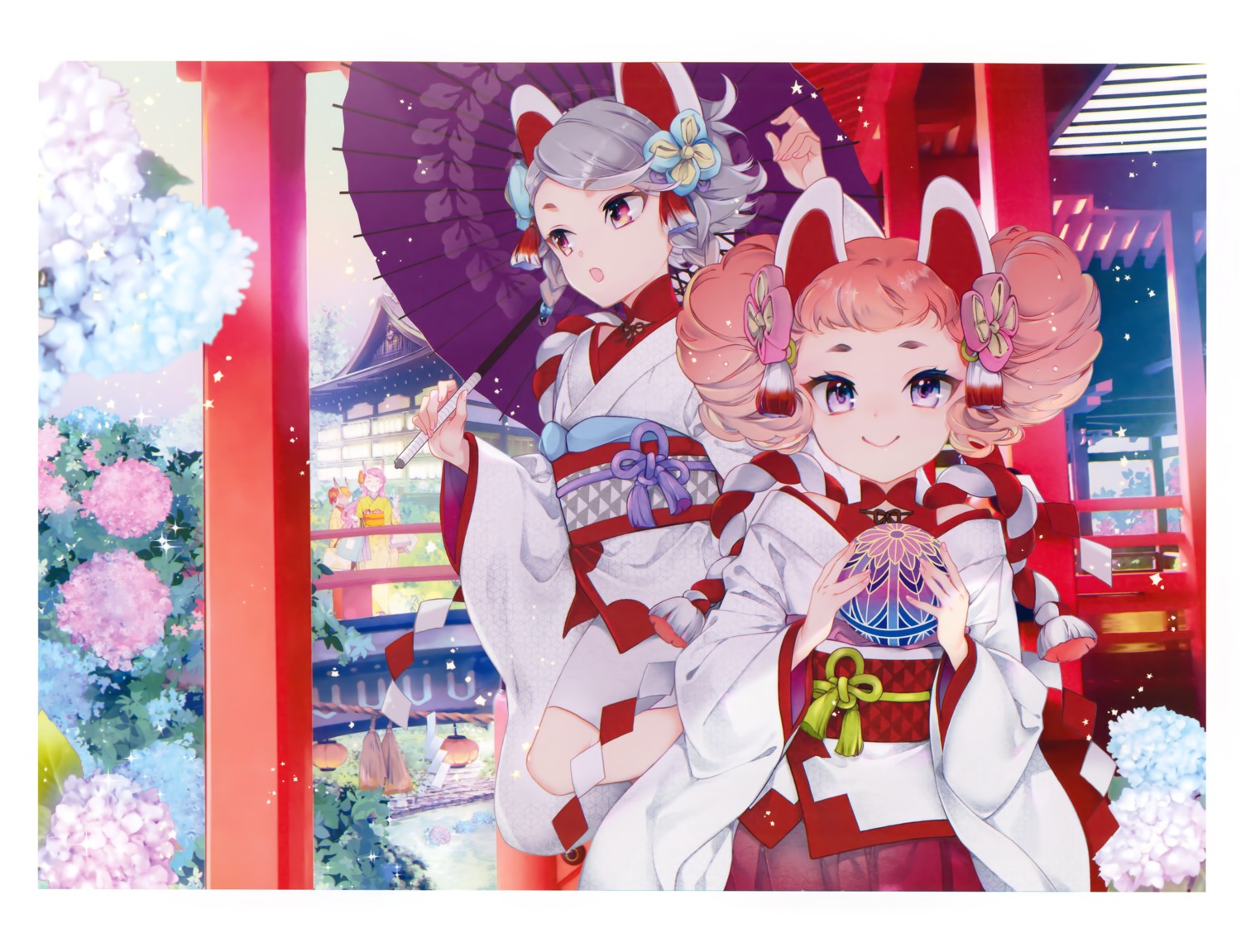 animal_ears, miko, sakondo_eri