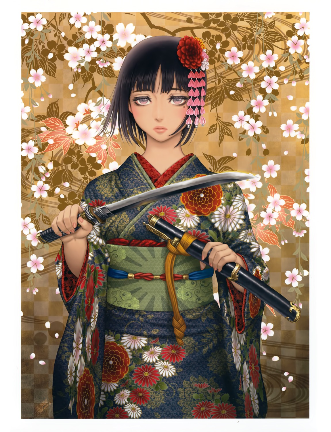 kimono, sword, tsukasa_jun
