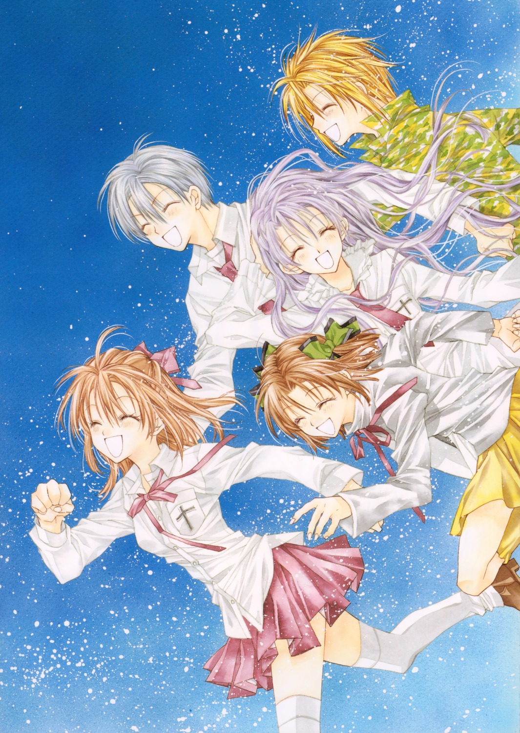 amamiya_ushio, ichinomiya_yoshitaka, otomiya_haine, seifuku, shinshi_doumei_cross, tanemura_arina, thighhighs, tougu_shizumasa