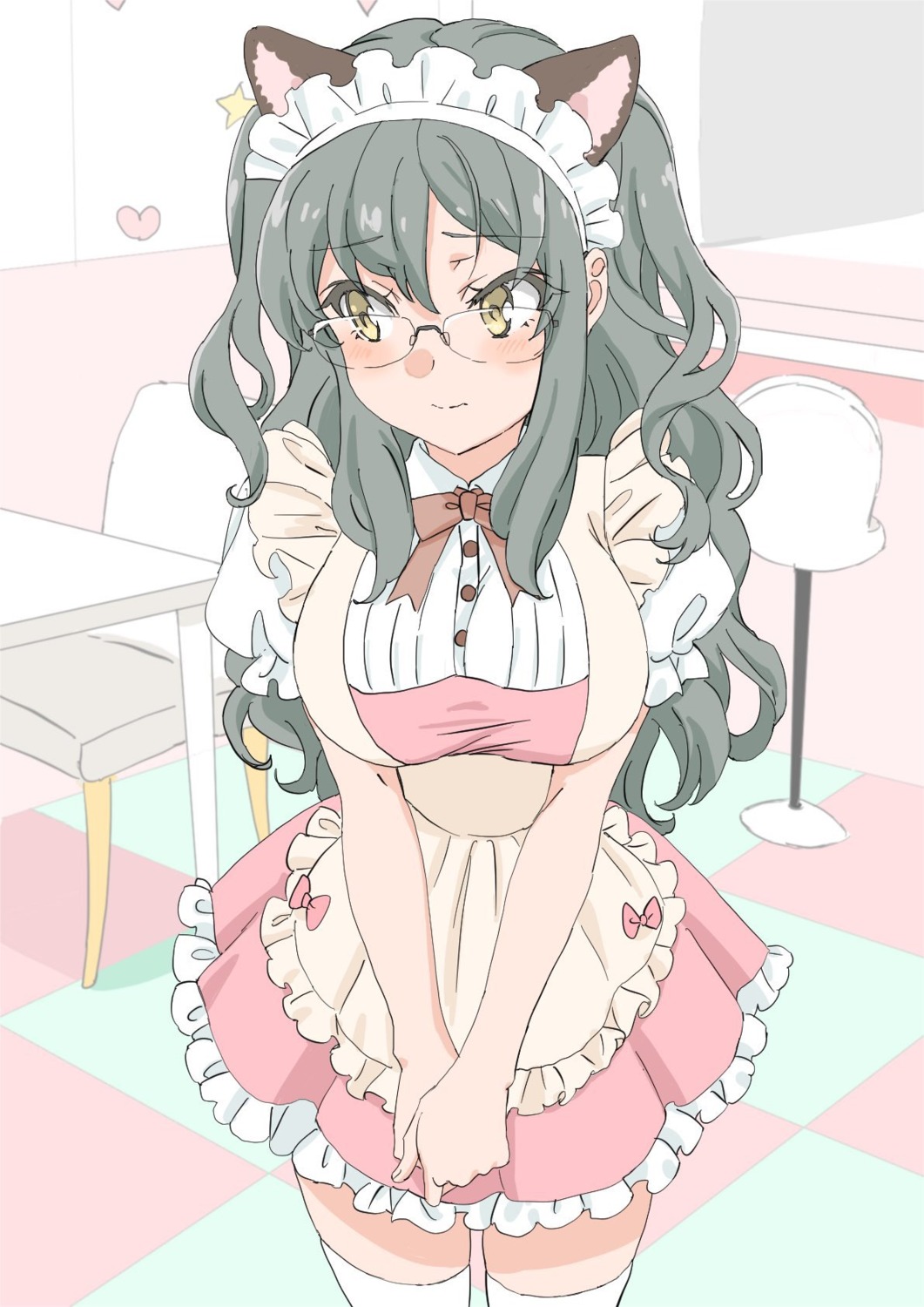 animal_ears, futaba_rio, maid, megane, nekomimi, seishun_buta_yarou, tamura_satomi, thighhighs