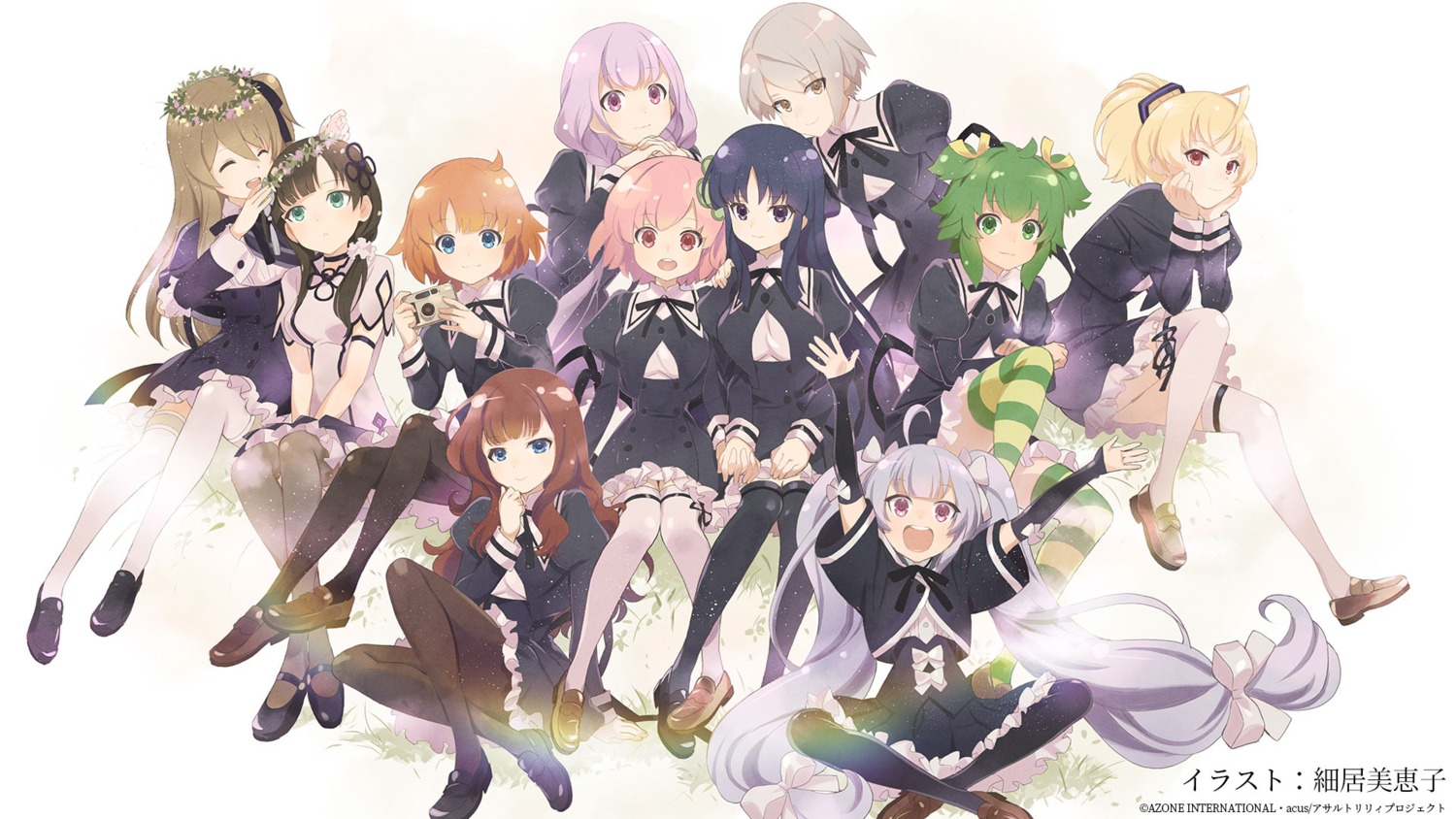 andou_tazusa, assault_lily, assault_lily_bouquet, dress, futagawa_fumi, hitotsuyanagi_riri, hitotsuyanagi_yuri, hosoi_mieko