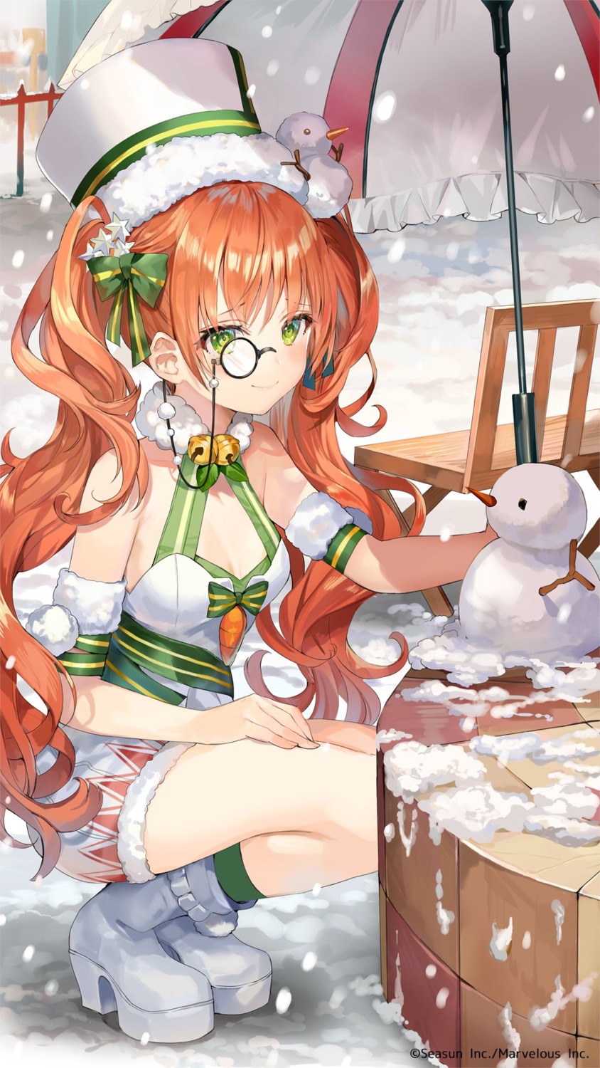 cleavage, girl_cafe_gun, girl_cafe_gun_ii, heels, megane, momoko_(momopoco), rococo_(girl_cafe_gun)