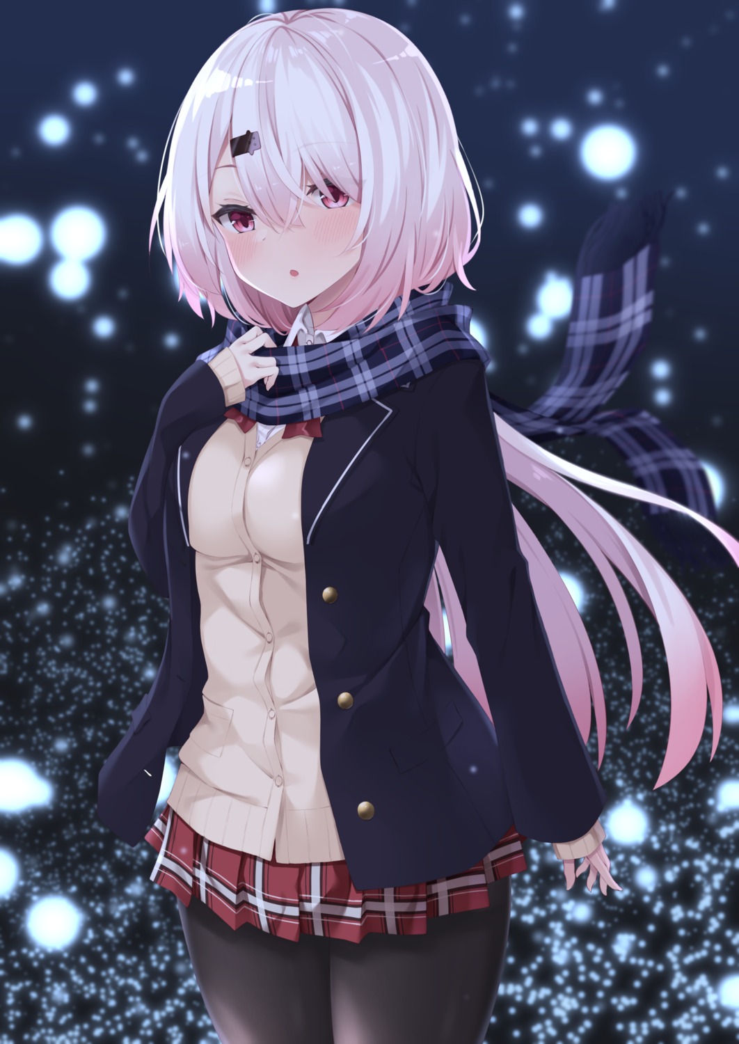 nijisanji, nijisanji_gamers, pantyhose, seifuku, shiina_yuika, shikapiro, sweater