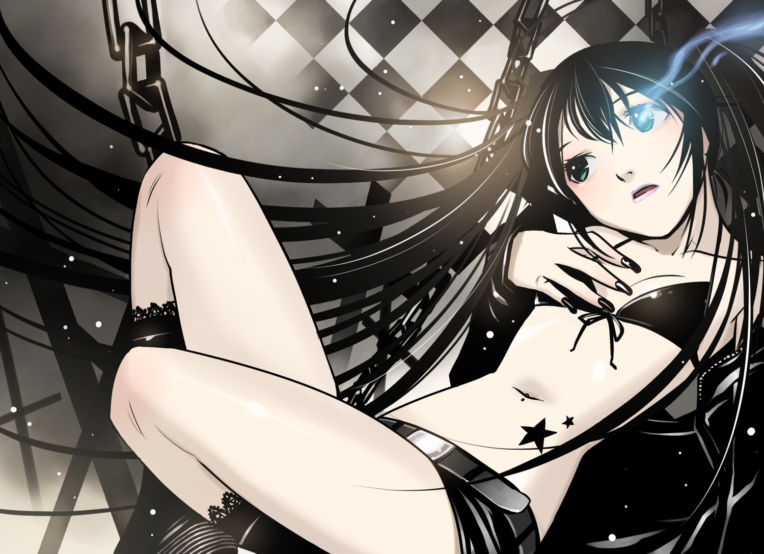 bikini_top, black_rock_shooter, black_rock_shooter_(character), hino_kahoru, swimsuits, vocaloid