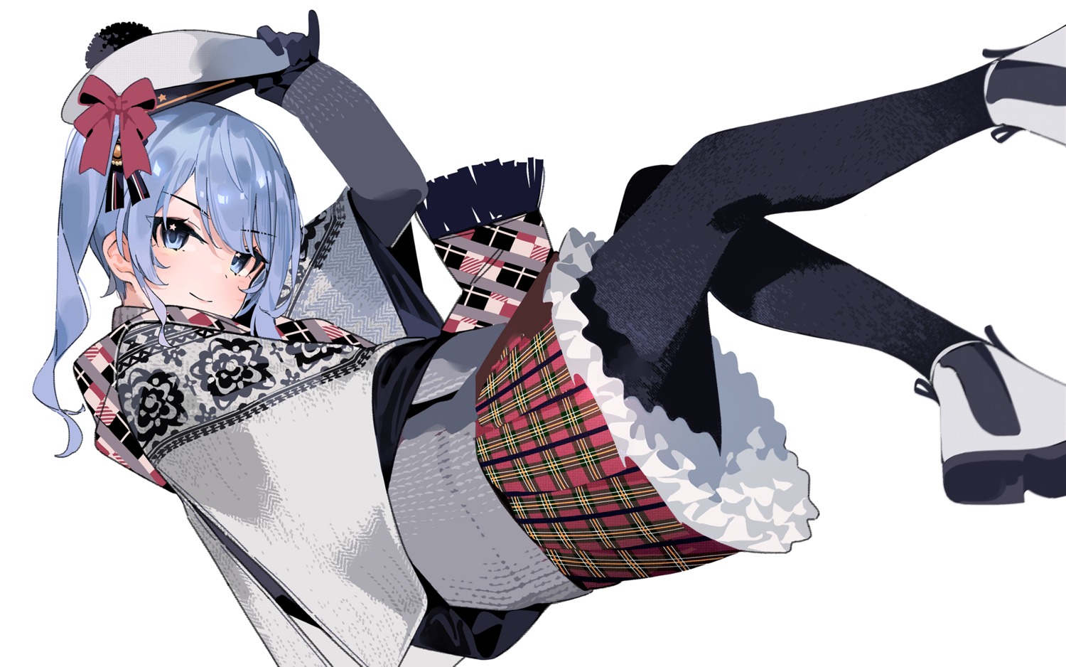 hololive, hoshimachi_suisei, mania_(fd6060_60), pantyhose, skirt_lift, sweater