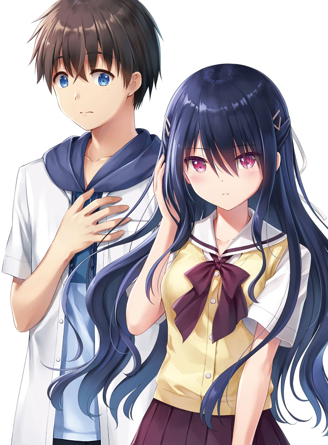 izanami_kyouko, kamisama_ni_natta_hi, key, na-ga, narukami_youta, seifuku, sweater