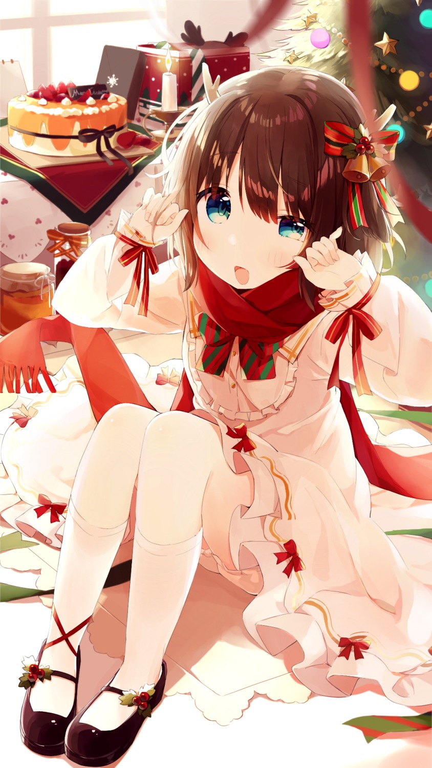 bloomers, christmas, dress, harrybeace, horns, skirt_lift