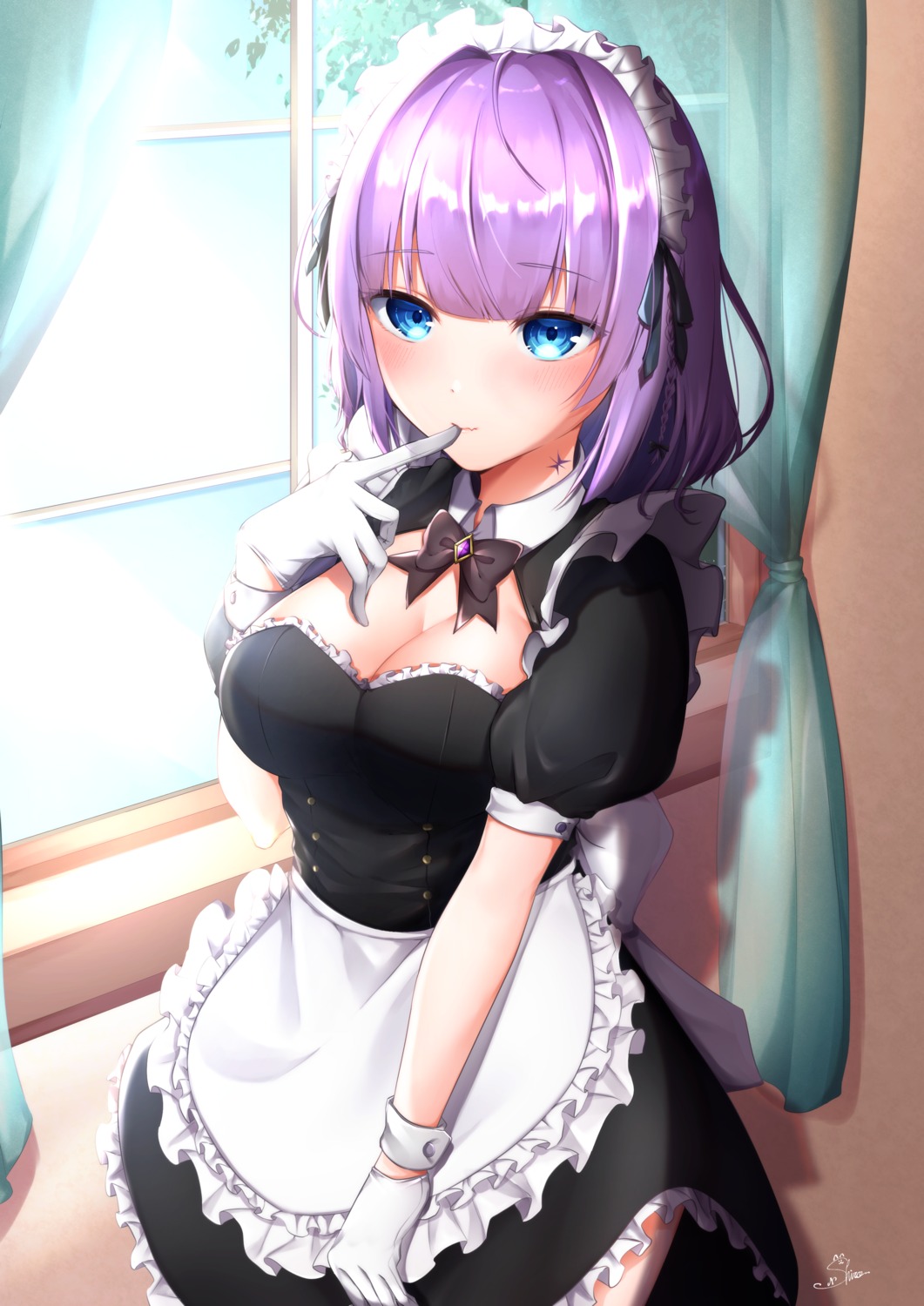 aika_(1019-akari), cleavage, maid