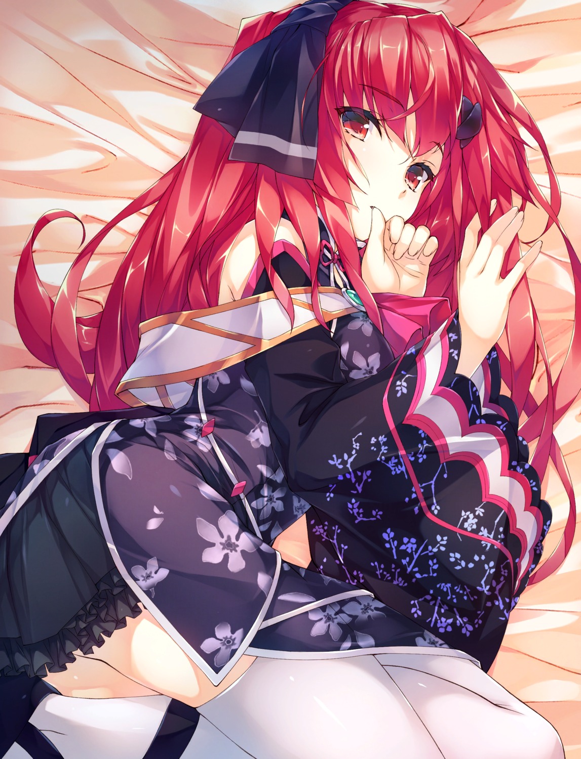amami_mikihiro, asian_clothes, fantasia_re:build, kuusen_madoushi_kouhosei_no_kyoukan, misora_whitale, thighhighs