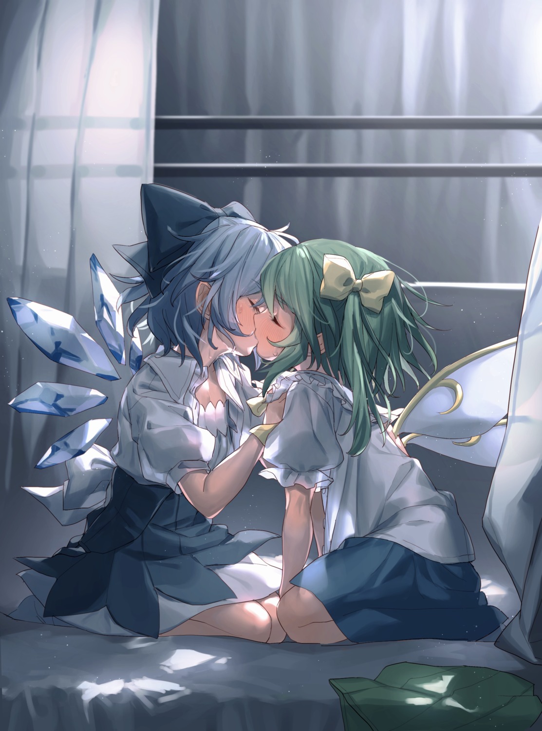 cirno, daiyousei, masanaga_(tsukasa), touhou, wings, yuri