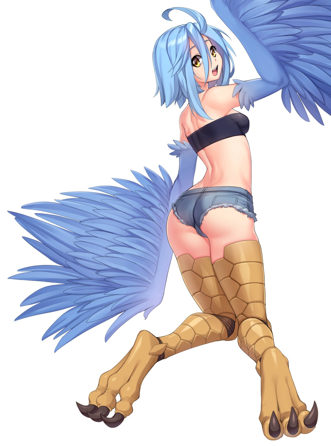 ass, iwbitu-sa, monster_girl, monster_musume_no_iru_nichijou, no_bra, papi, wings