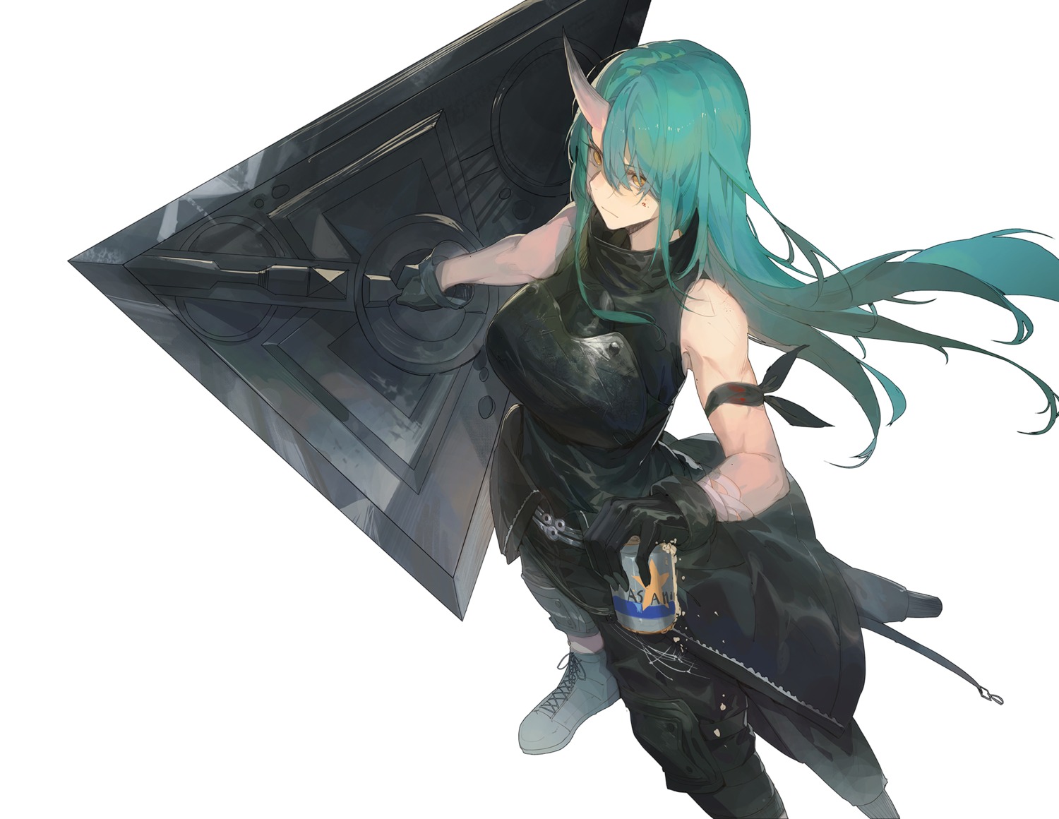 arknights, armor, horns, hoshiguma_(arknights), kuroduki_(pieat)