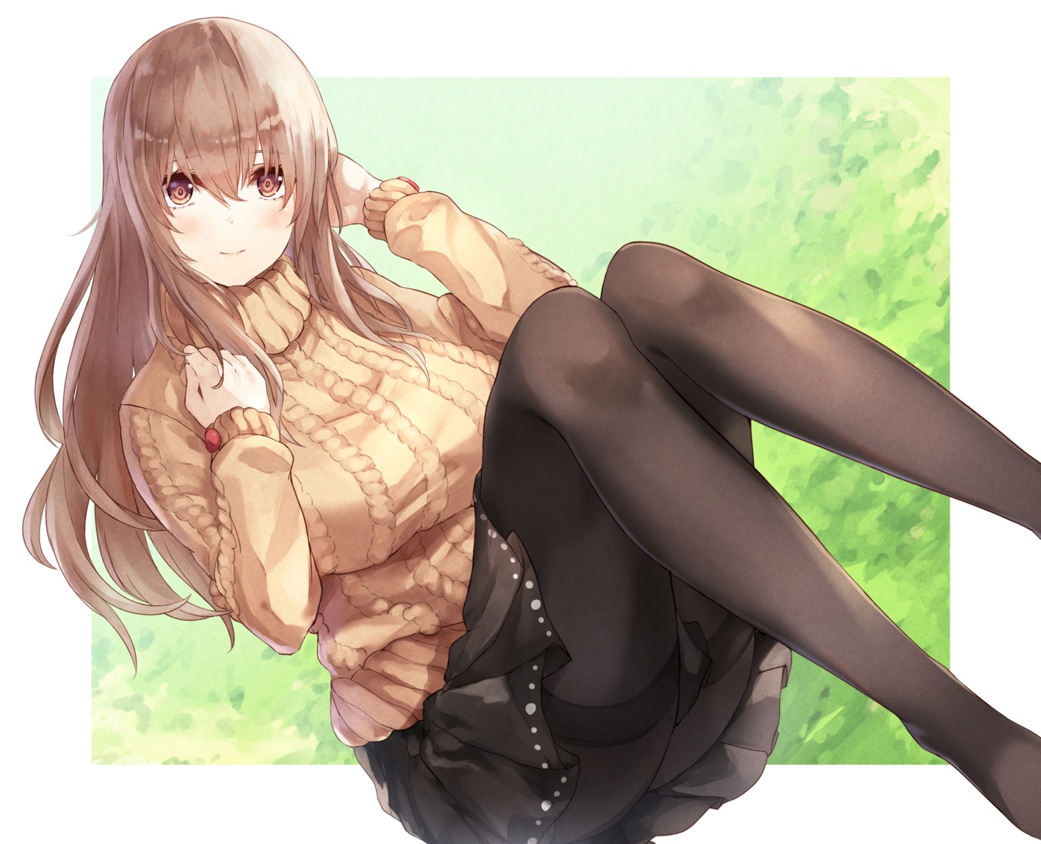 alice_gear_aegis, ohzeki_koyui, pantyhose, puru_(ex-150), skirt_lift, sweater