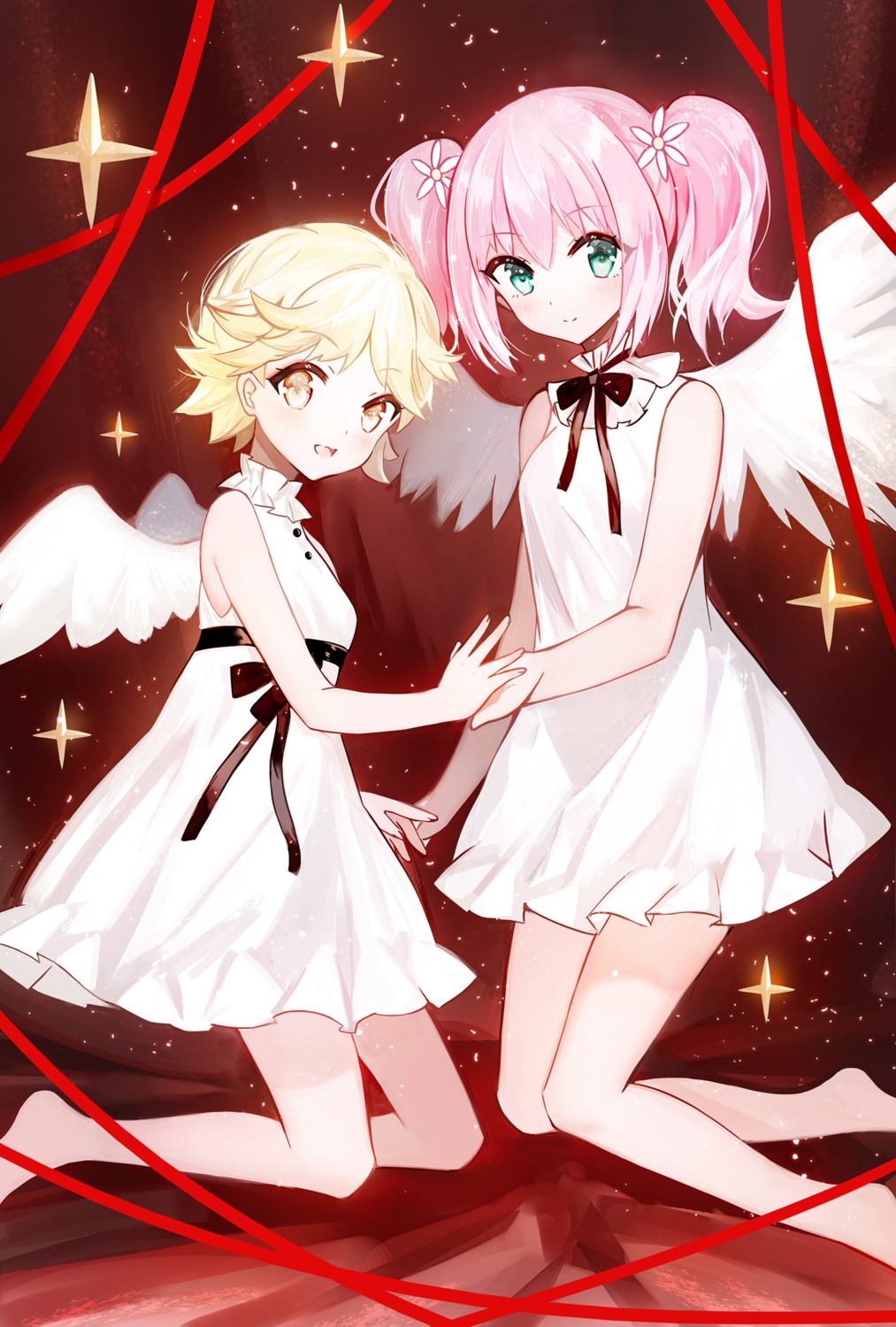dress, hiiragi_nana, inukai_michiru, juexing_(moemoe3345), munou_na_nana, wings