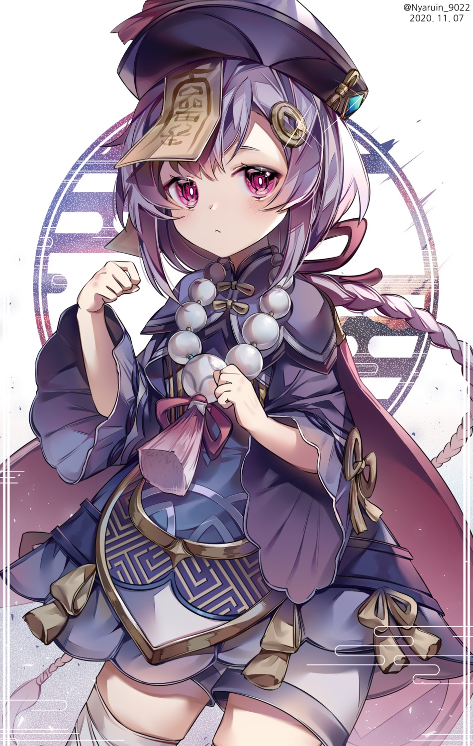 asian_clothes, bandages, genshin_impact, nyaruin, qiqi