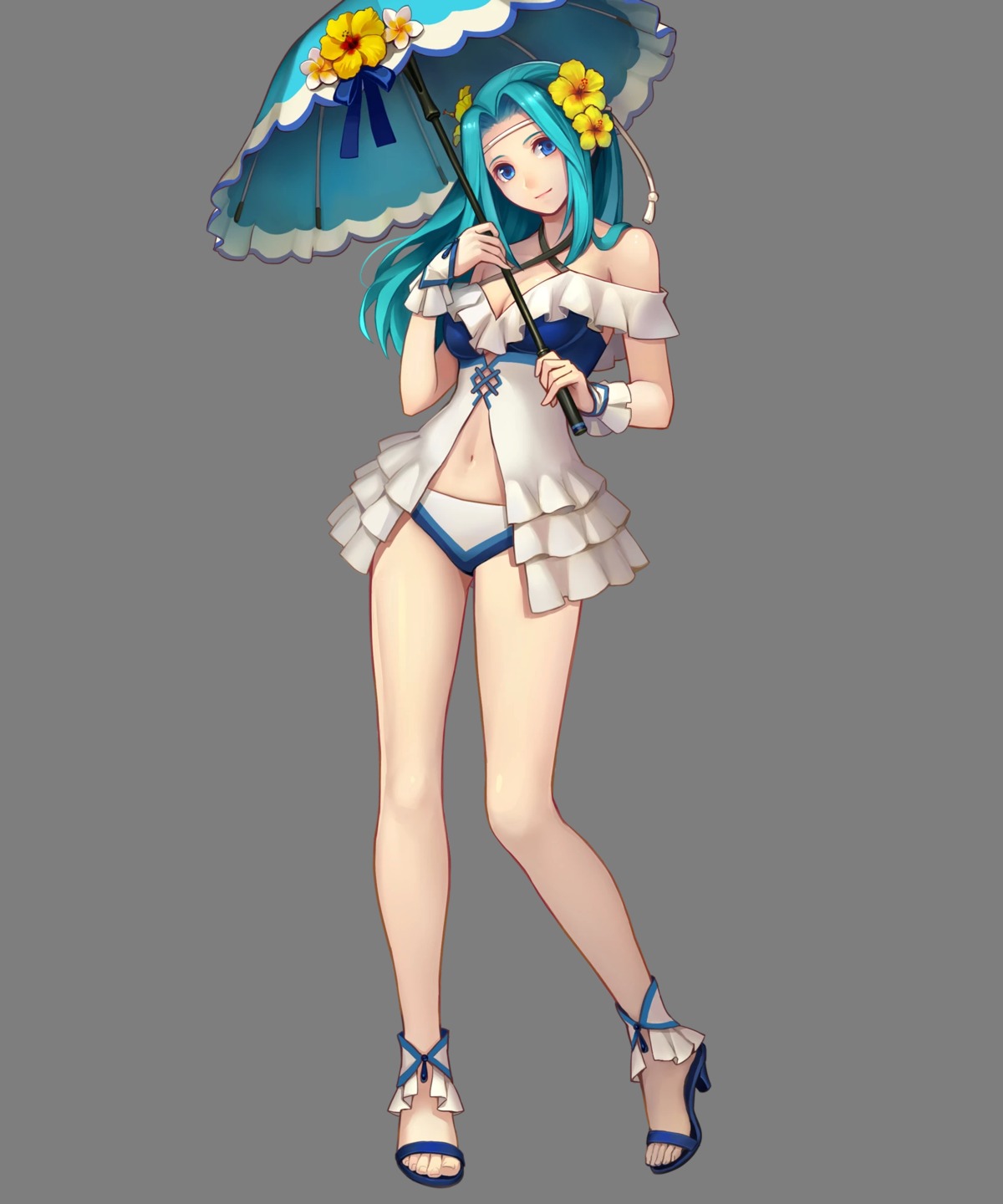 bikini, cleavage, duplicate, fiora_(fire_emblem), fire_emblem, fire_emblem:_rekka_no_ken, fire_emblem_heroes, heels