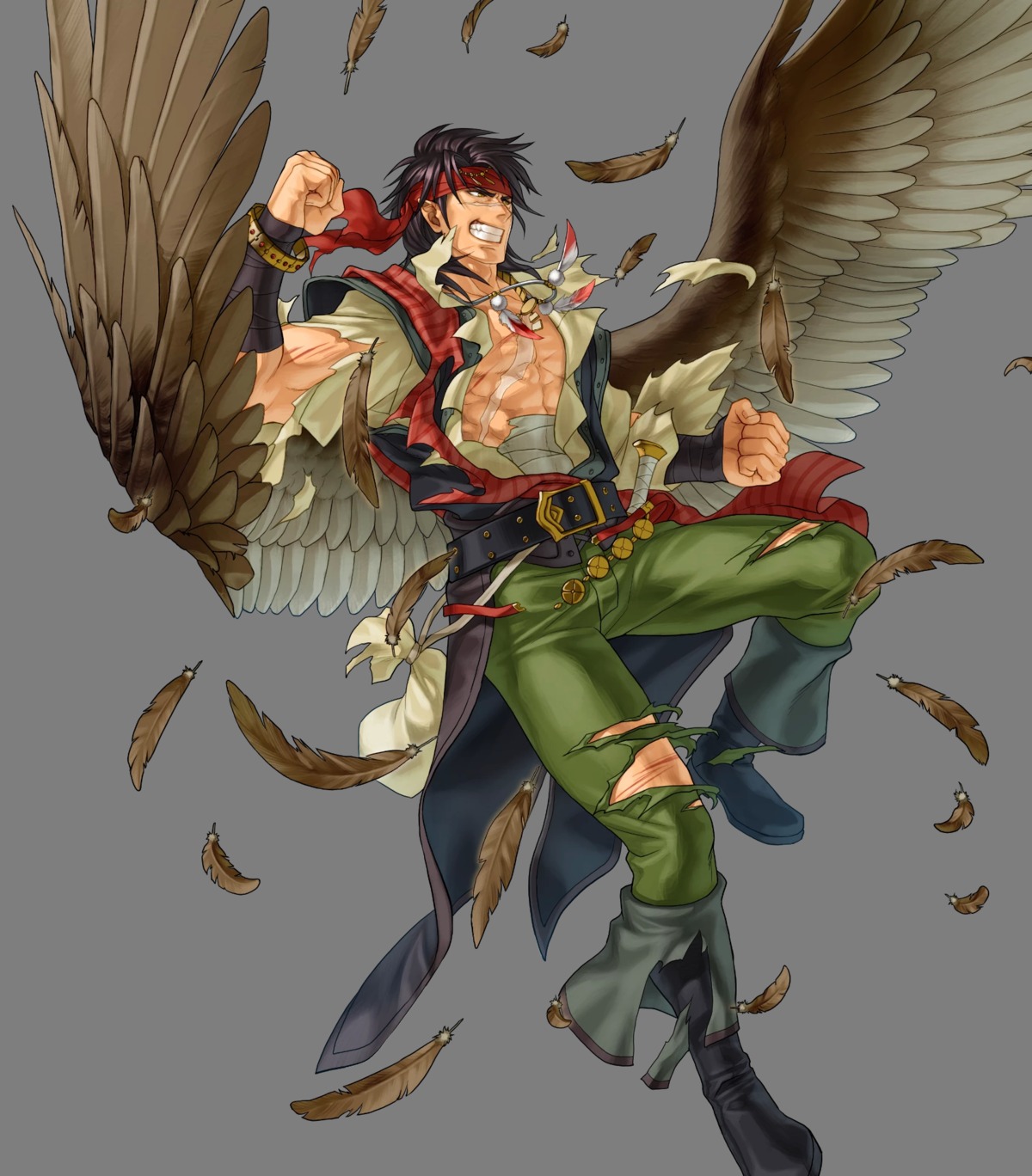 bandages, duplicate, fire_emblem, fire_emblem:_souen_no_kiseki, fire_emblem_heroes, heels, kita_senri, nintendo, pirate, pointy_ears, tibarn, torn_clothes, wings