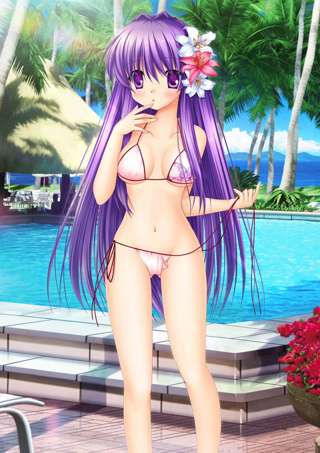 bikini, clannad, cleavage, fujibayashi_kyou, hinoue_itaru, key, swimsuits, underboob
