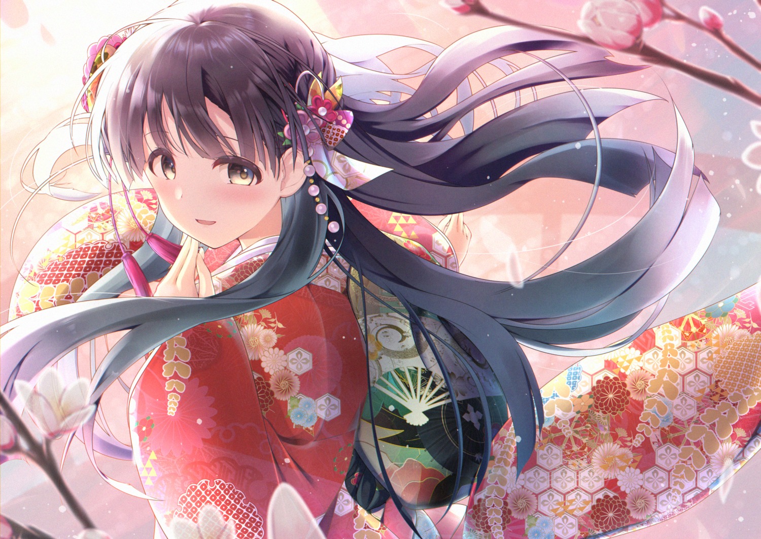 akisaka_yamoka, kimono, kobayakawa_sae, the_idolm@ster, the_idolm@ster_cinderella_girls