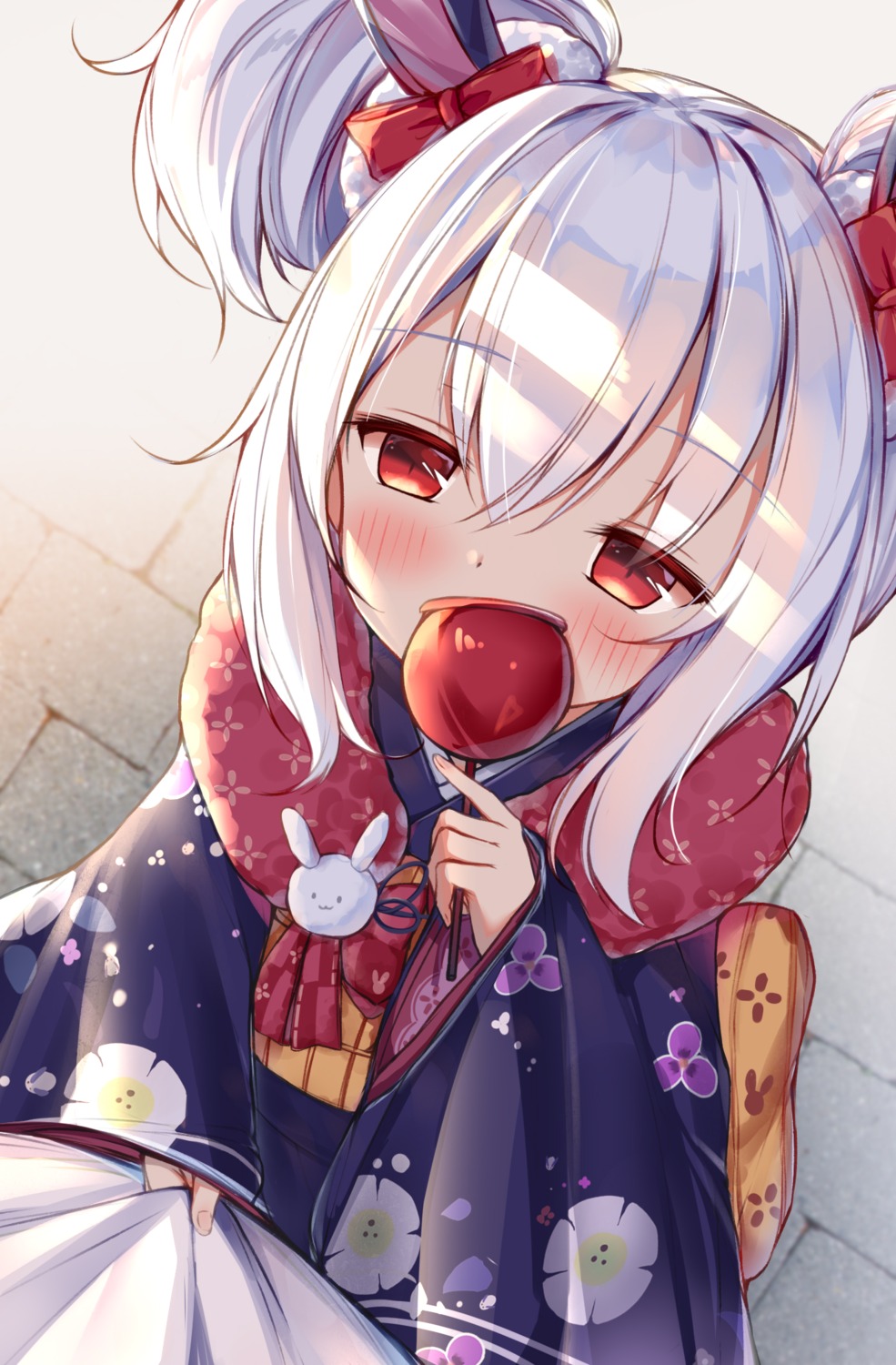 animal_ears, azur_lane, bunny_ears, irokari, kimono, laffey_(azur_lane)