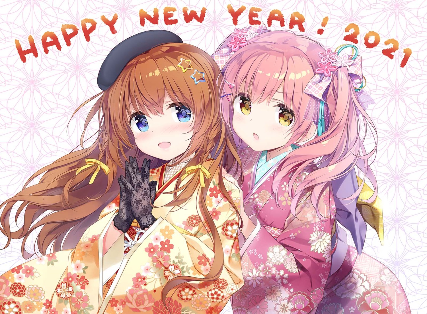 hinakawa_konomi, jpeg_artifacts, kimishima_ao, kimono, yuzuki_kanae