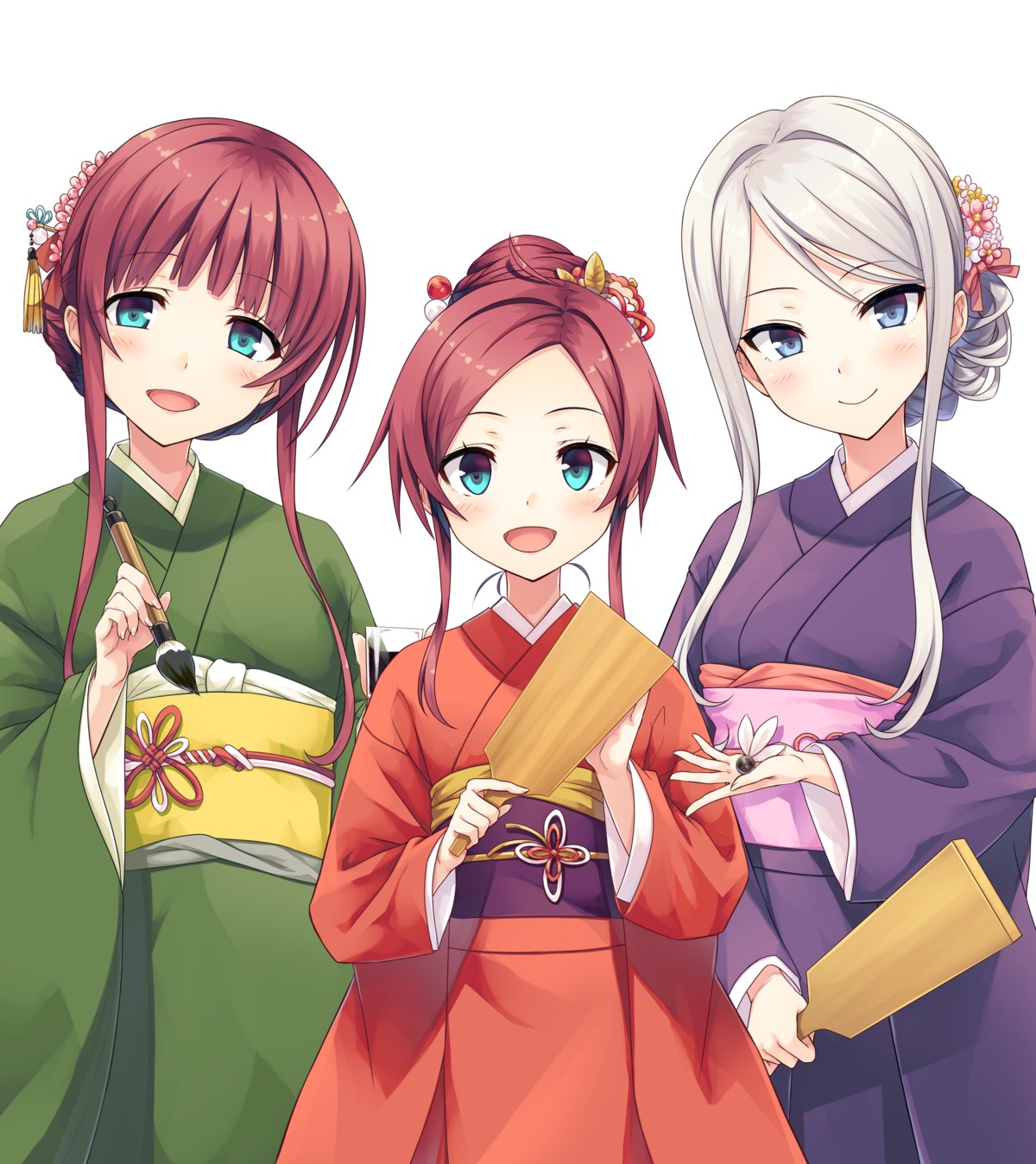 cura, houshou_kisaki, kimono, lose, maitetsu, migita_hibiki, migita_makura