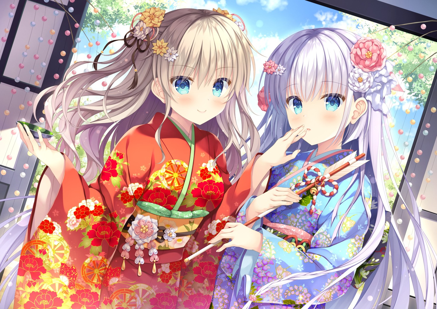 charlotte, crossover, key, kimono, naruse_shiroha, summer_pockets, takano_yuki, tomori_nao