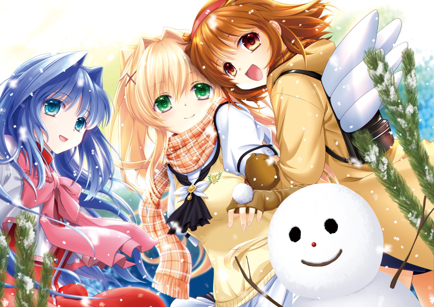 crossover, hamada_mari, kanon, minase_nayuki, seifuku, summer_pockets, sweater, tsukimiya_ayu