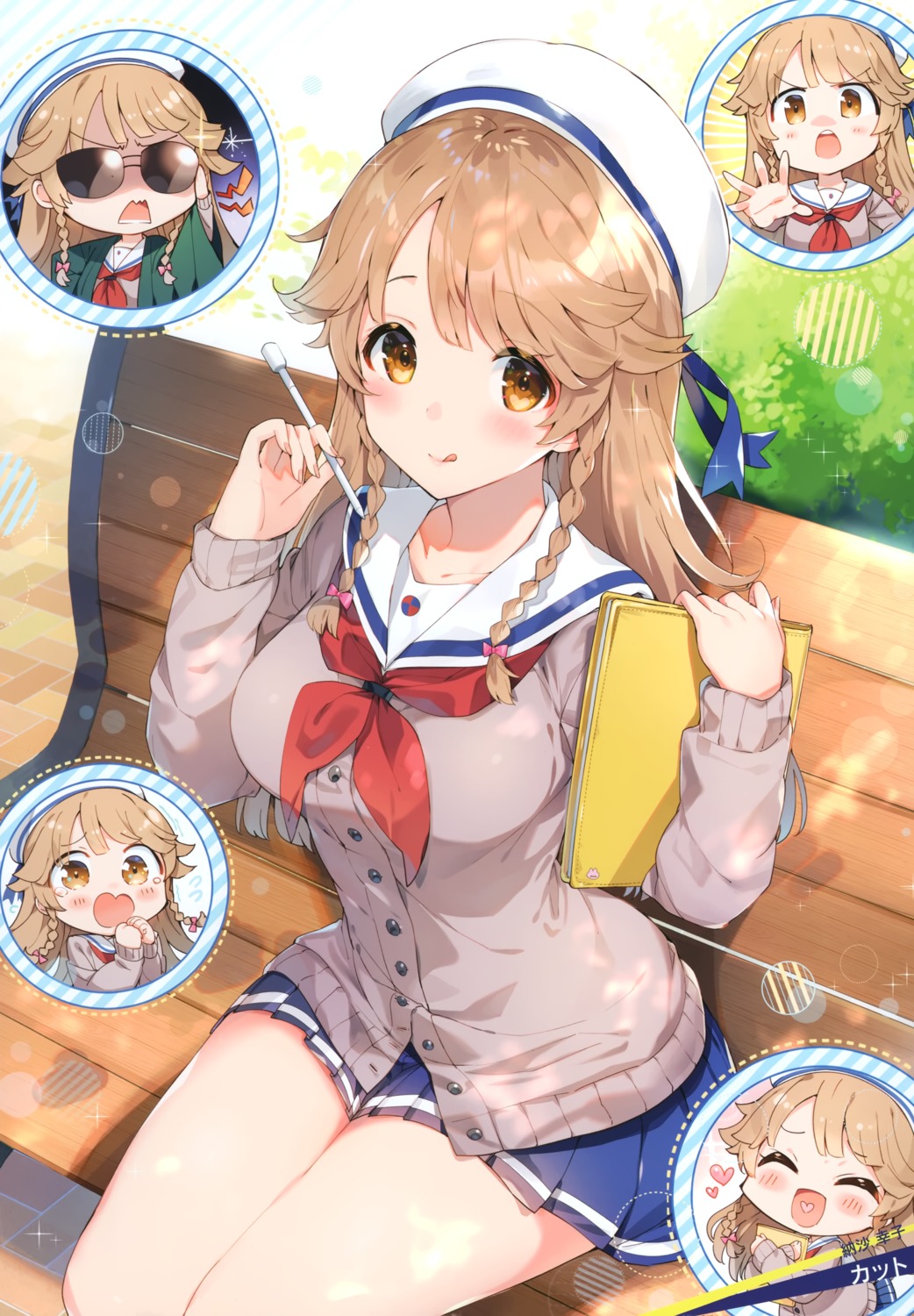 chibi, high_school_fleet, katto_(viking), nosa_kouko, seifuku, sweater