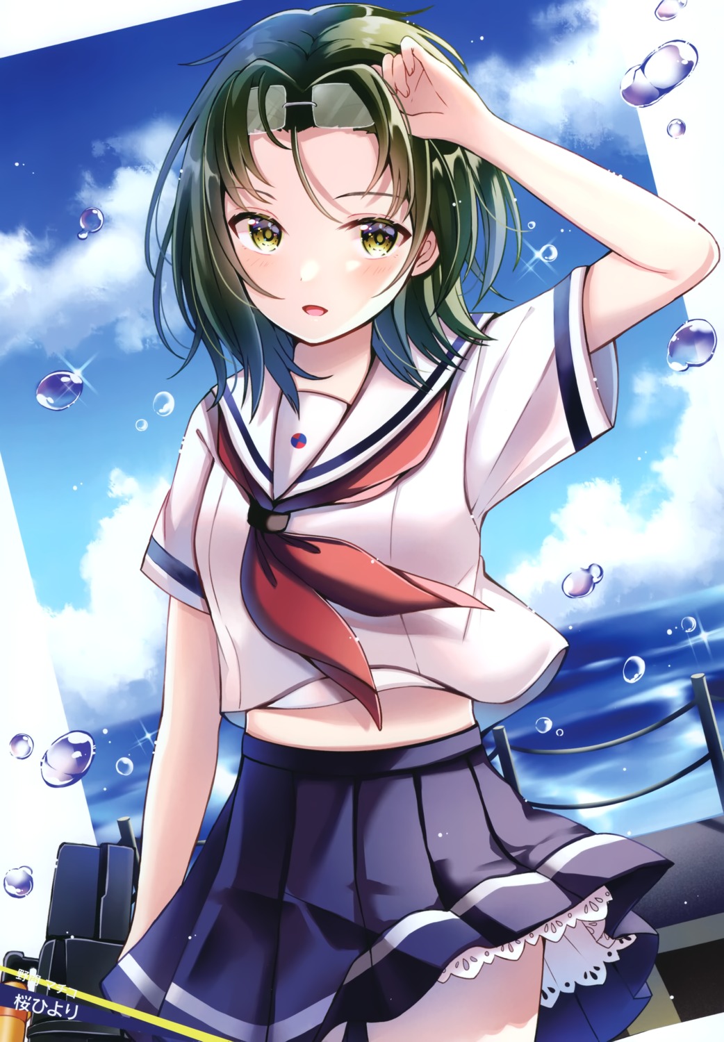 high_school_fleet, megane, noma_machiko, sakura_hiyori, seifuku, skirt_lift