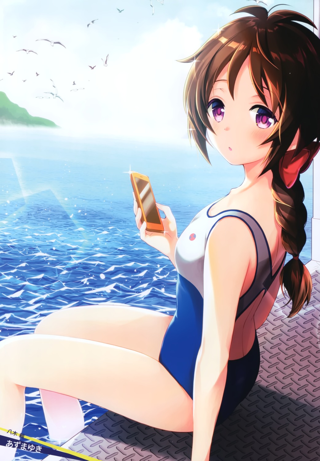 azuma_yuki, high_school_fleet, swimsuits, wet, yagi_tsugumi