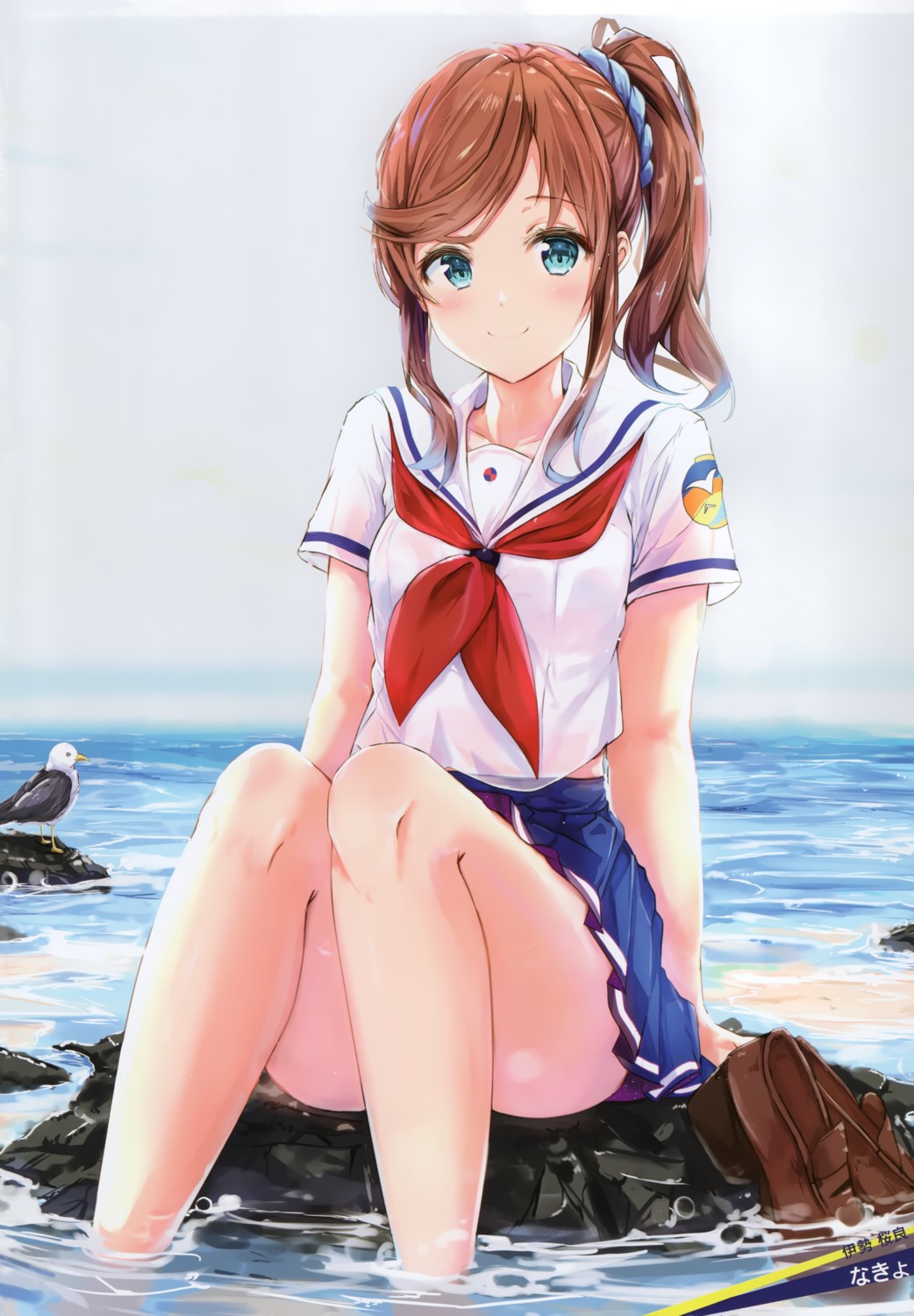 high_school_fleet, ise_sakura, nakyo, see_through, seifuku, skirt_lift, wet