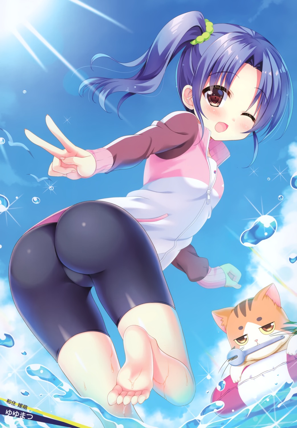 ass, bike_shorts, high_school_fleet, possible_duplicate, wazumi_hime, wet, yuyumatsu
