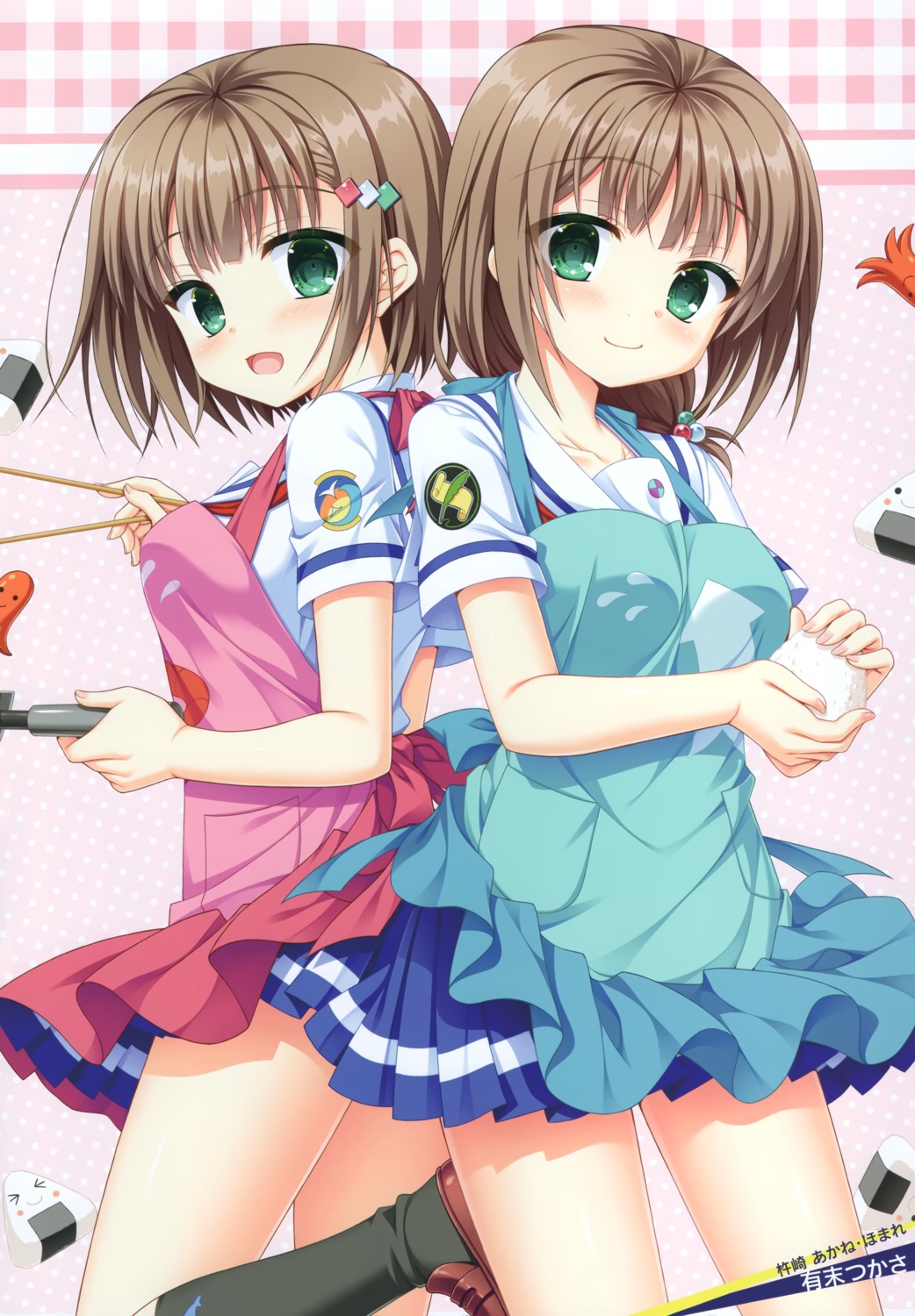 arisue_tsukasa, high_school_fleet, kinesaki_akane, kinesaki_homare, possible_duplicate, seifuku, skirt_lift