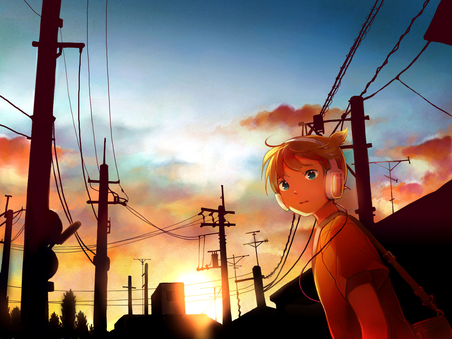 kagamine_len, landscape, male, vocaloid, wakana_(artist)