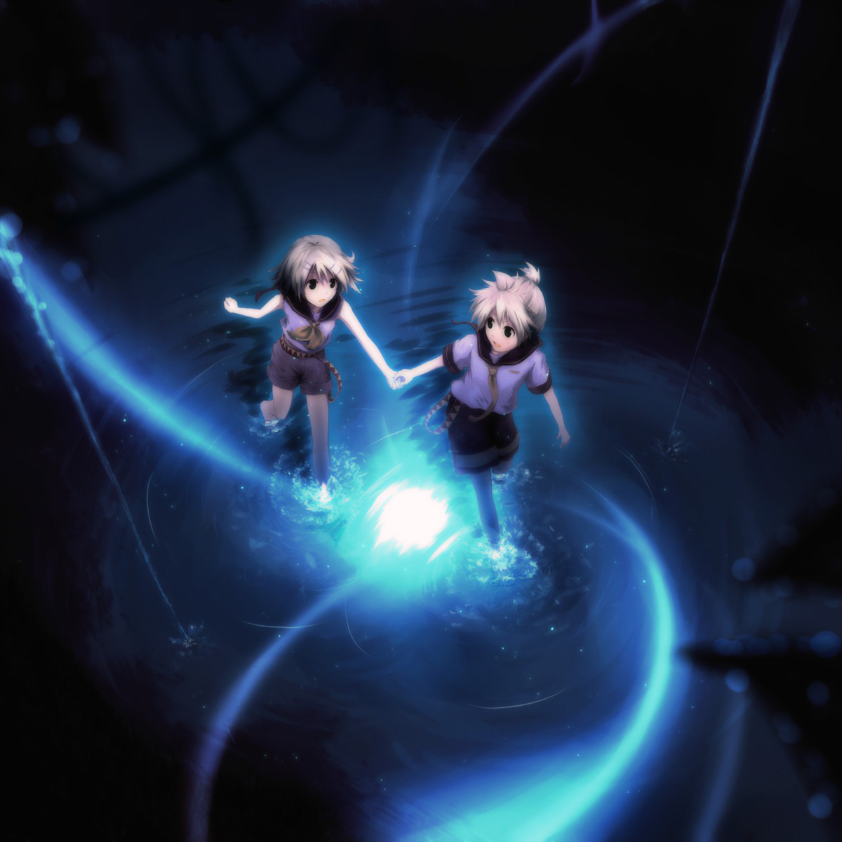 hirobakar, kagamine_len, kagamine_rin, landscape, vocaloid