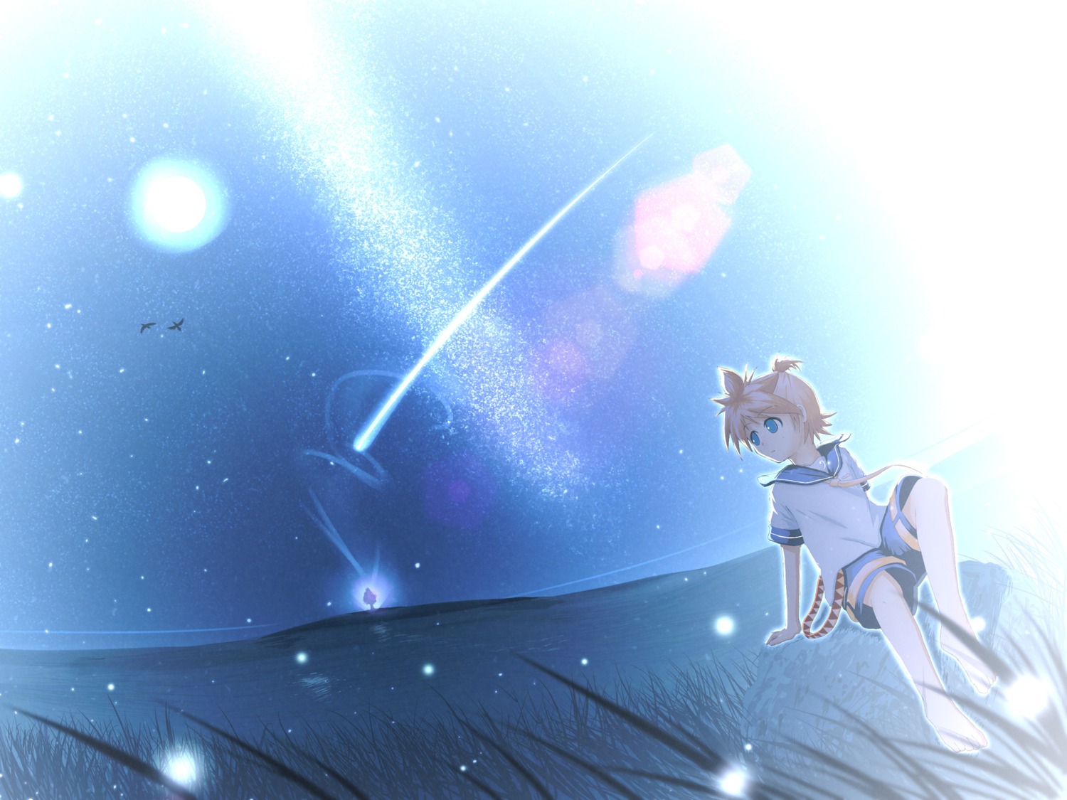hirobakar, kagamine_len, landscape, male, vocaloid