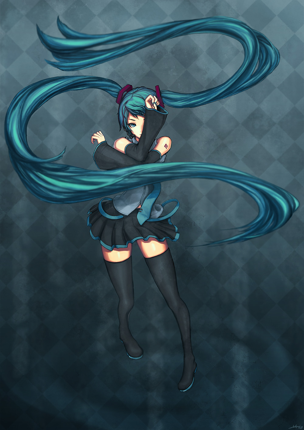 7h2o, hatsune_miku, thighhighs, vocaloid